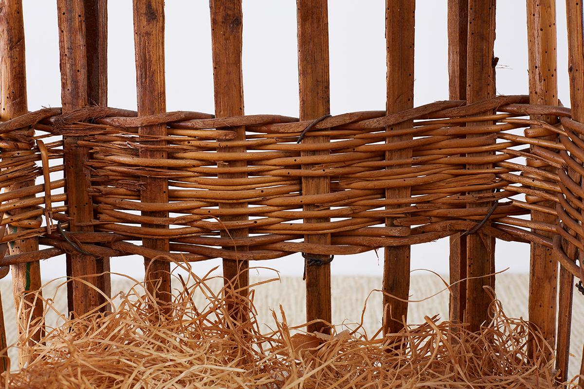 19th Century French Wicker Harvest Display Basket 4