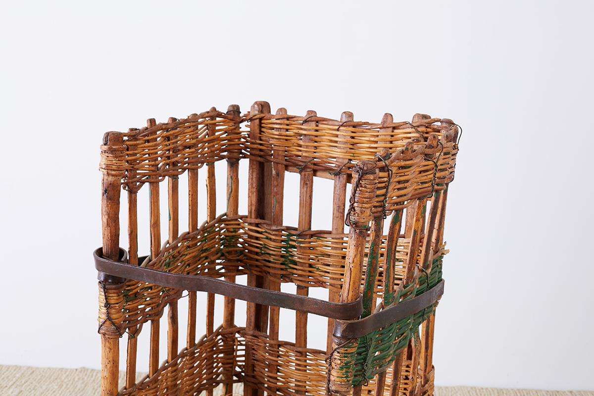 Rustic 19th Century French Wicker Harvest Display Basket