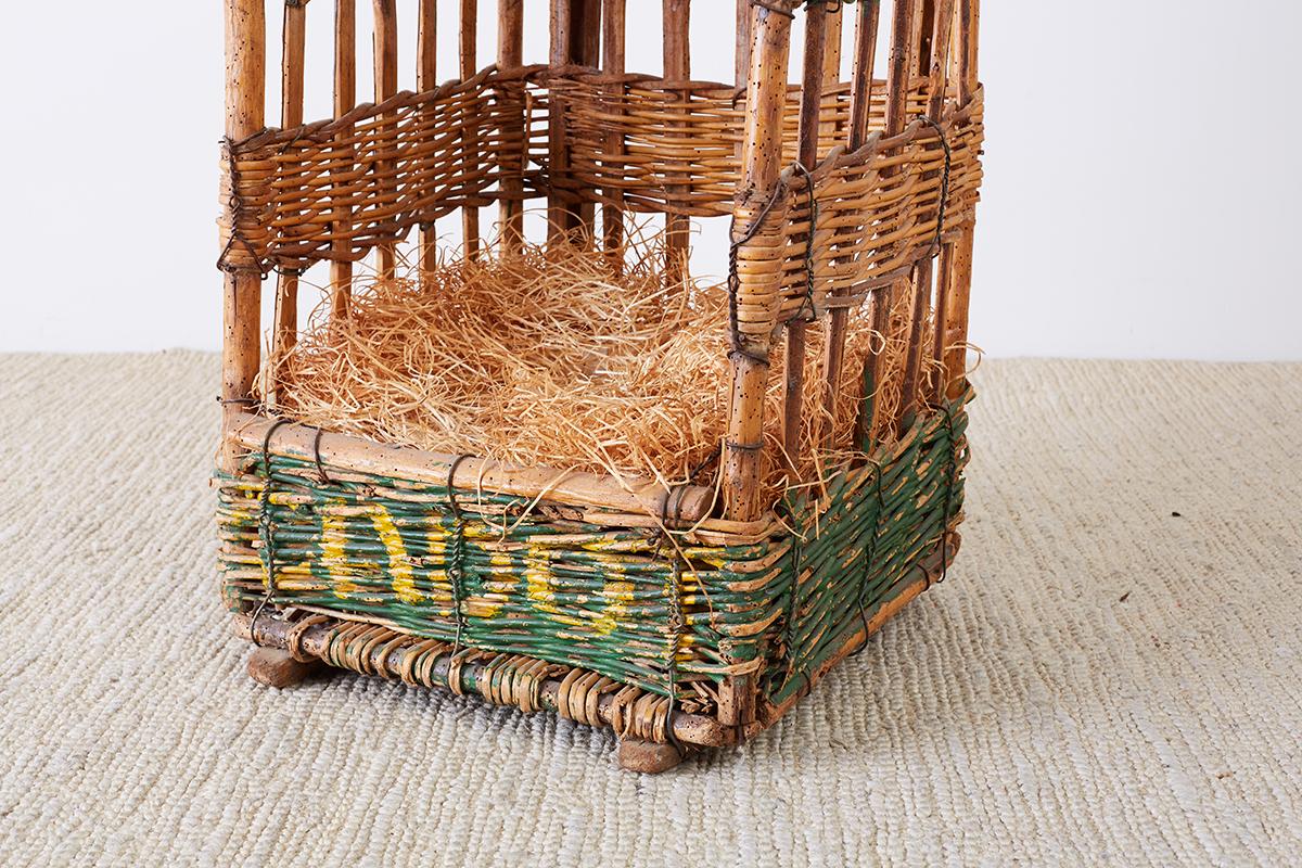 Hand-Crafted 19th Century French Wicker Harvest Display Basket