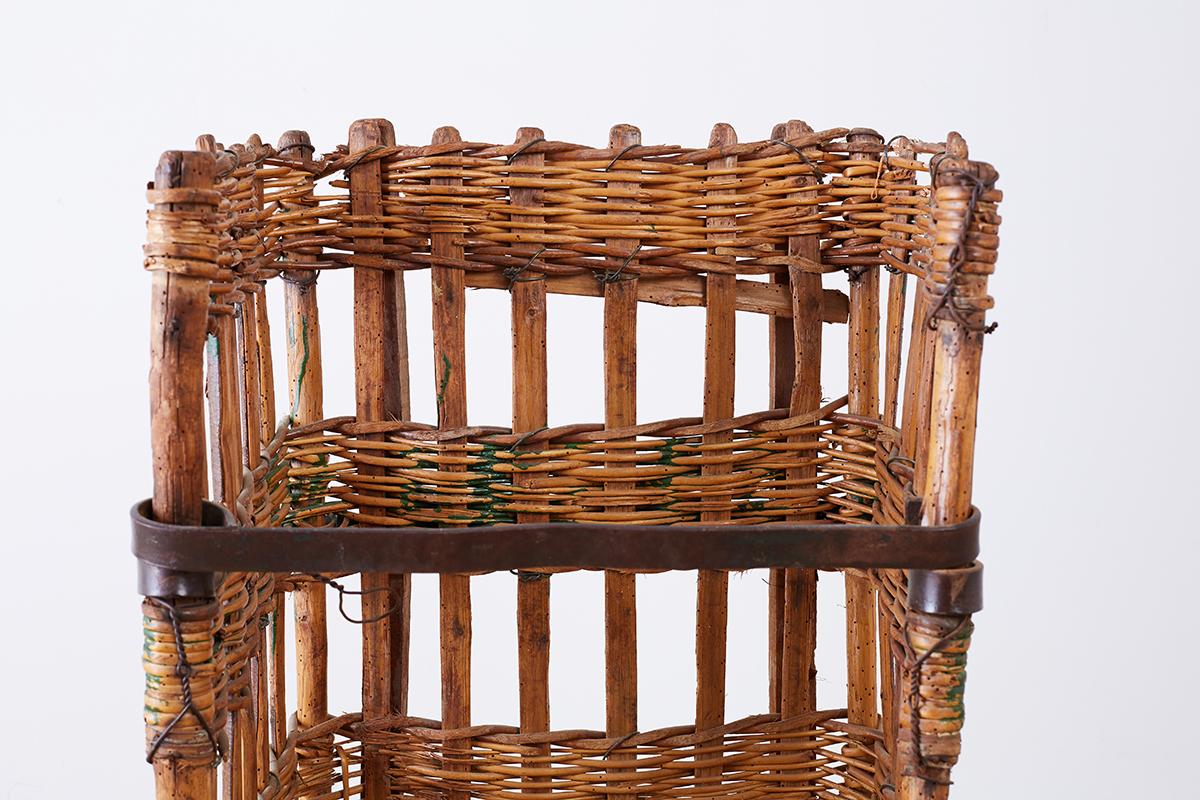 19th Century French Wicker Harvest Display Basket 1