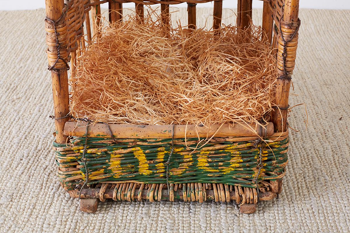 19th Century French Wicker Harvest Display Basket 2