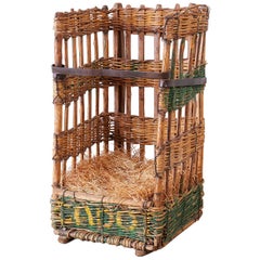 19. Jahrhundert Französisch Wicker Harvest Display Korb