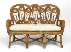 Poltrona vittoriana francese in vimini