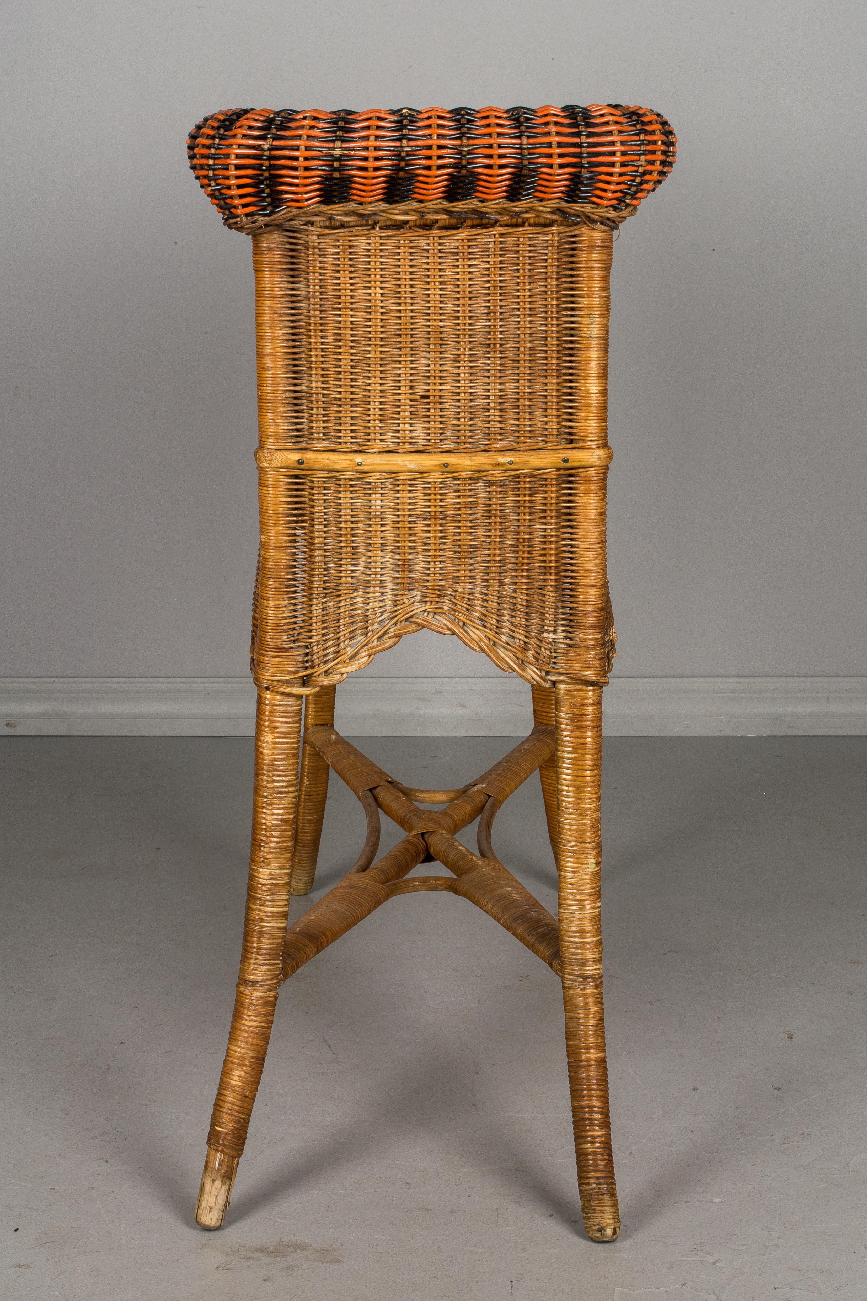 Woven 19th Century French Wicker Planter