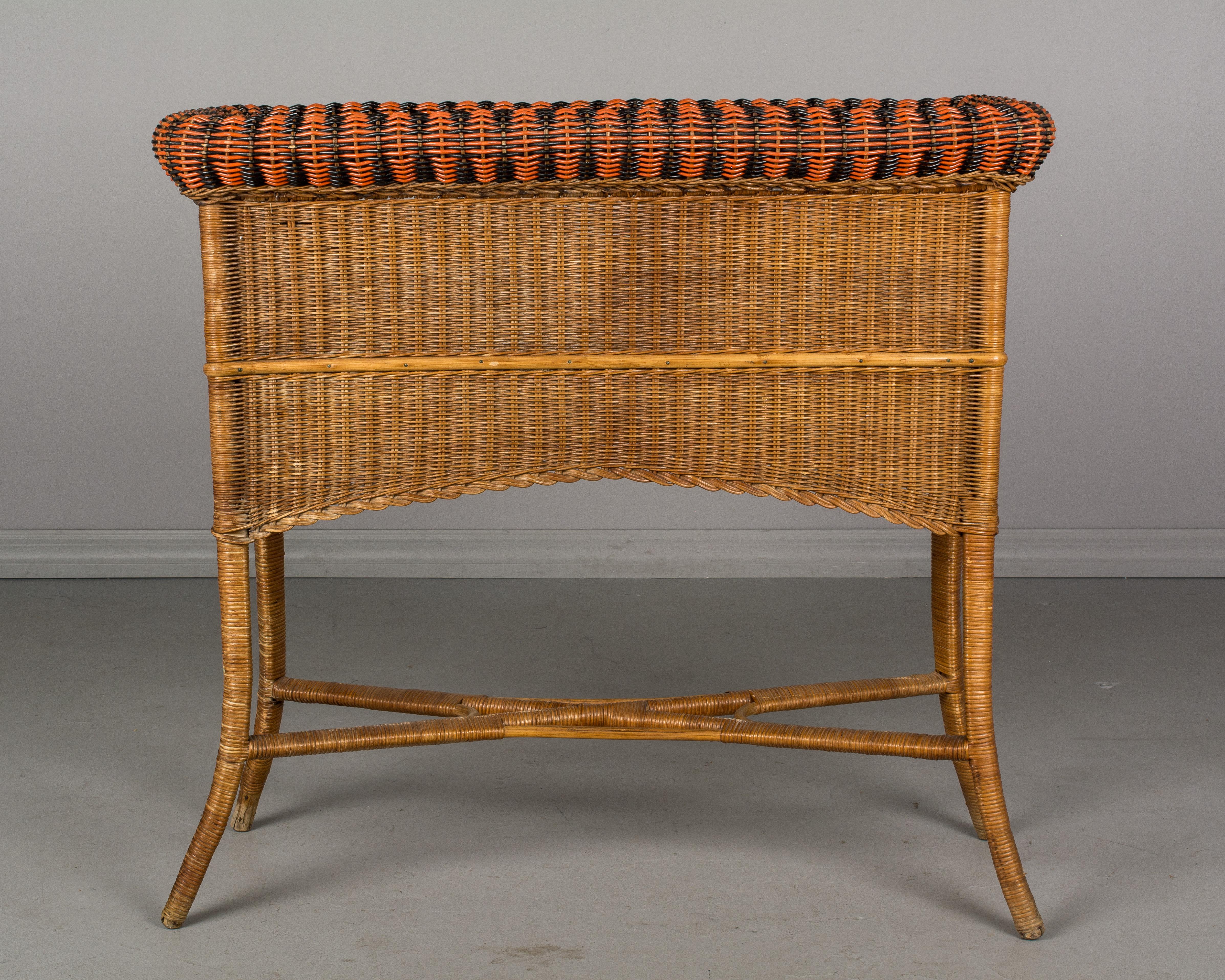 Bamboo 19th Century French Wicker Planter