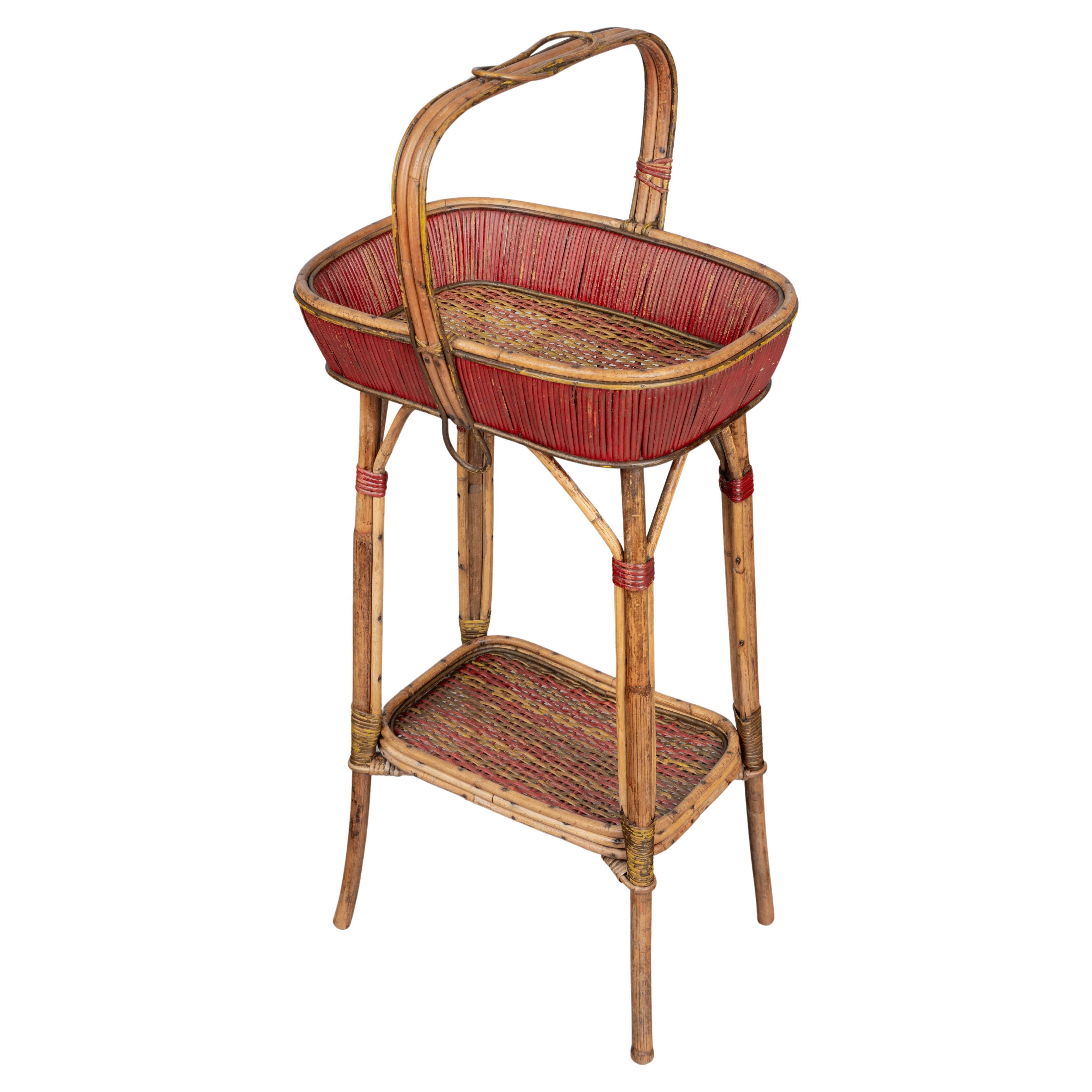 19th Century French Wicker Stand For Sale