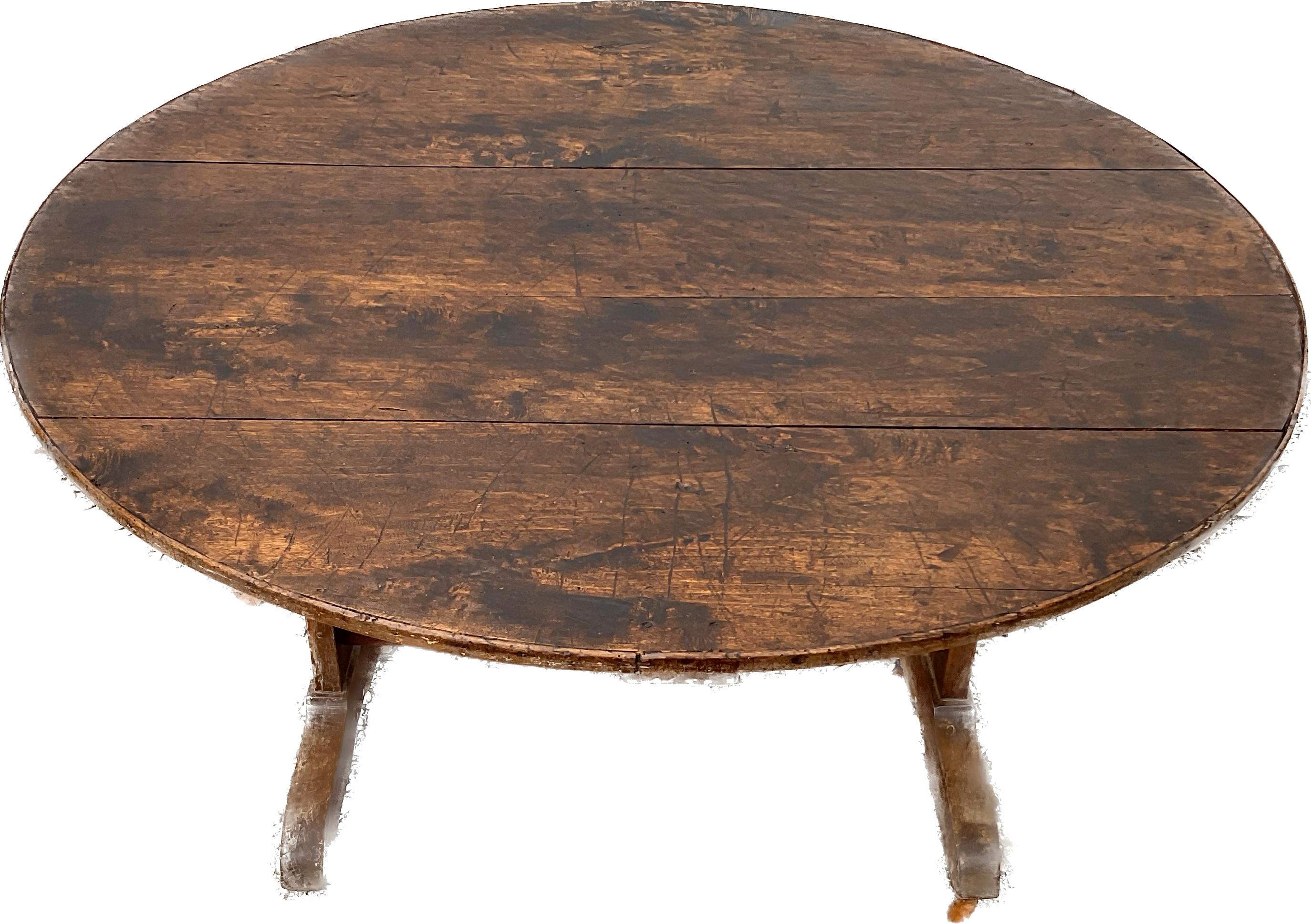 Fruitwood 19th Century French Wine Tasting Table