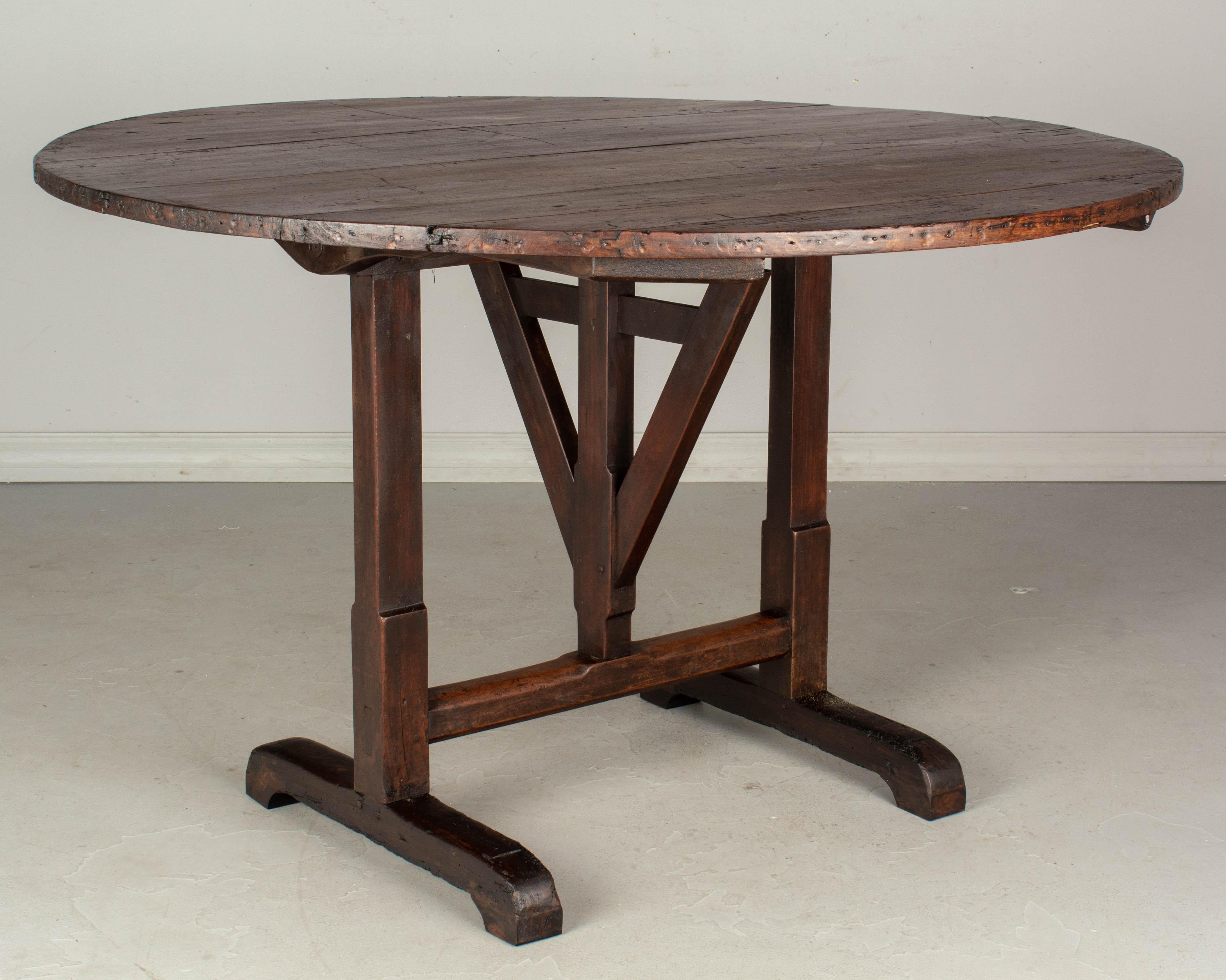 19th Century French Wine Tasting Table or Tilt-Top Dining Table 1
