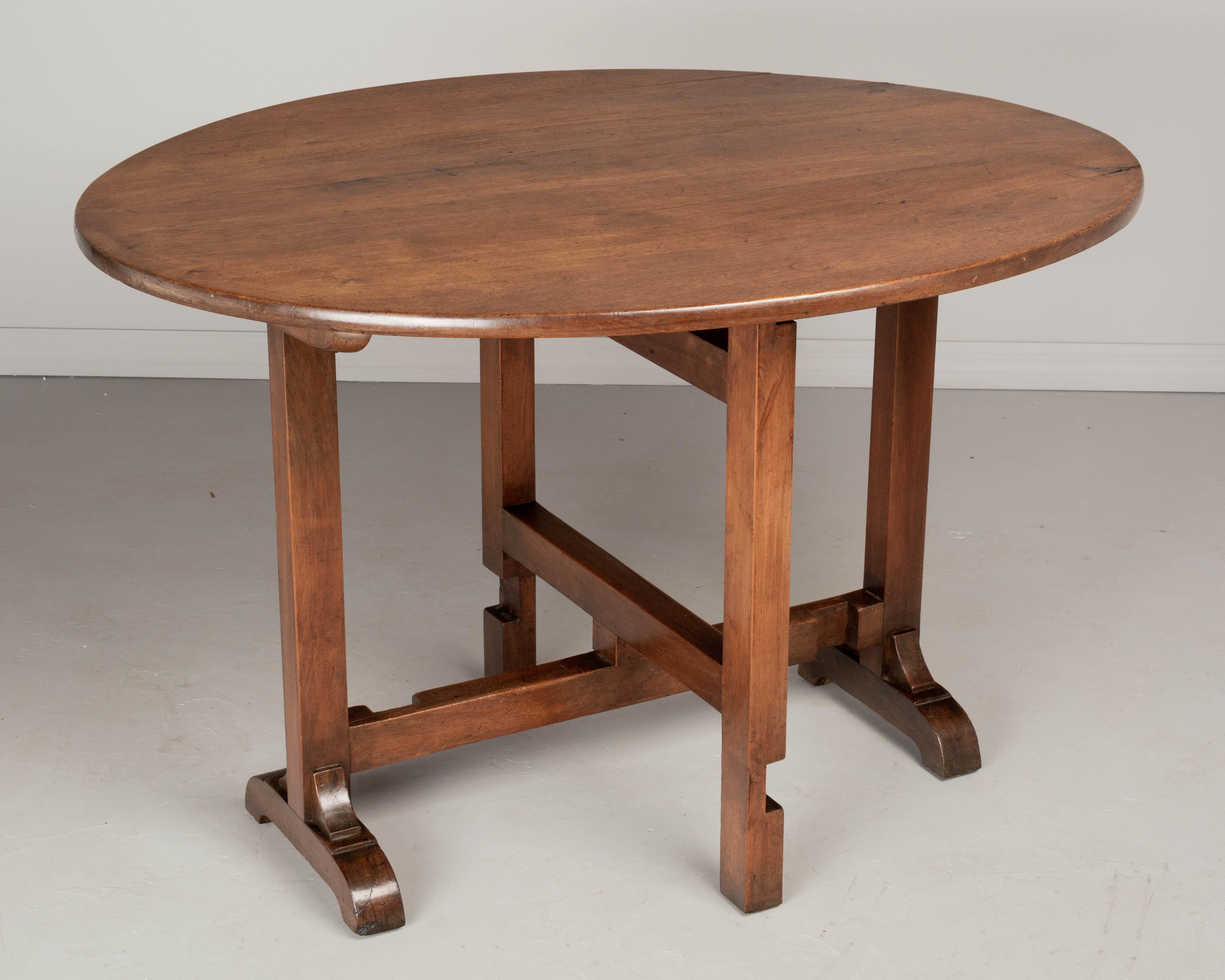 Hand-Crafted 19th Century French Wine Tasting Table or Tilt-Top Table