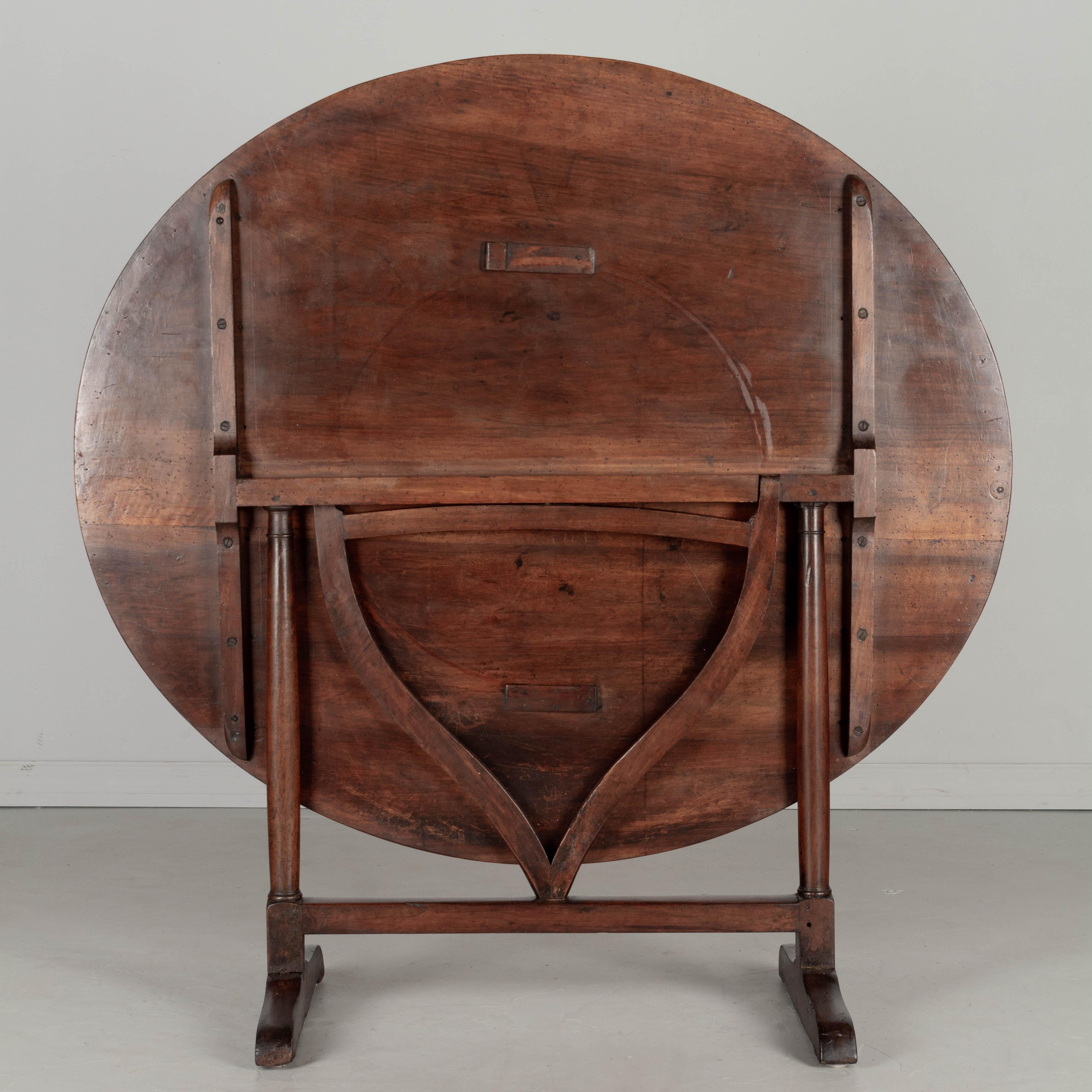 Walnut 19th Century French Wine Tasting Table or Tilt-Top Table