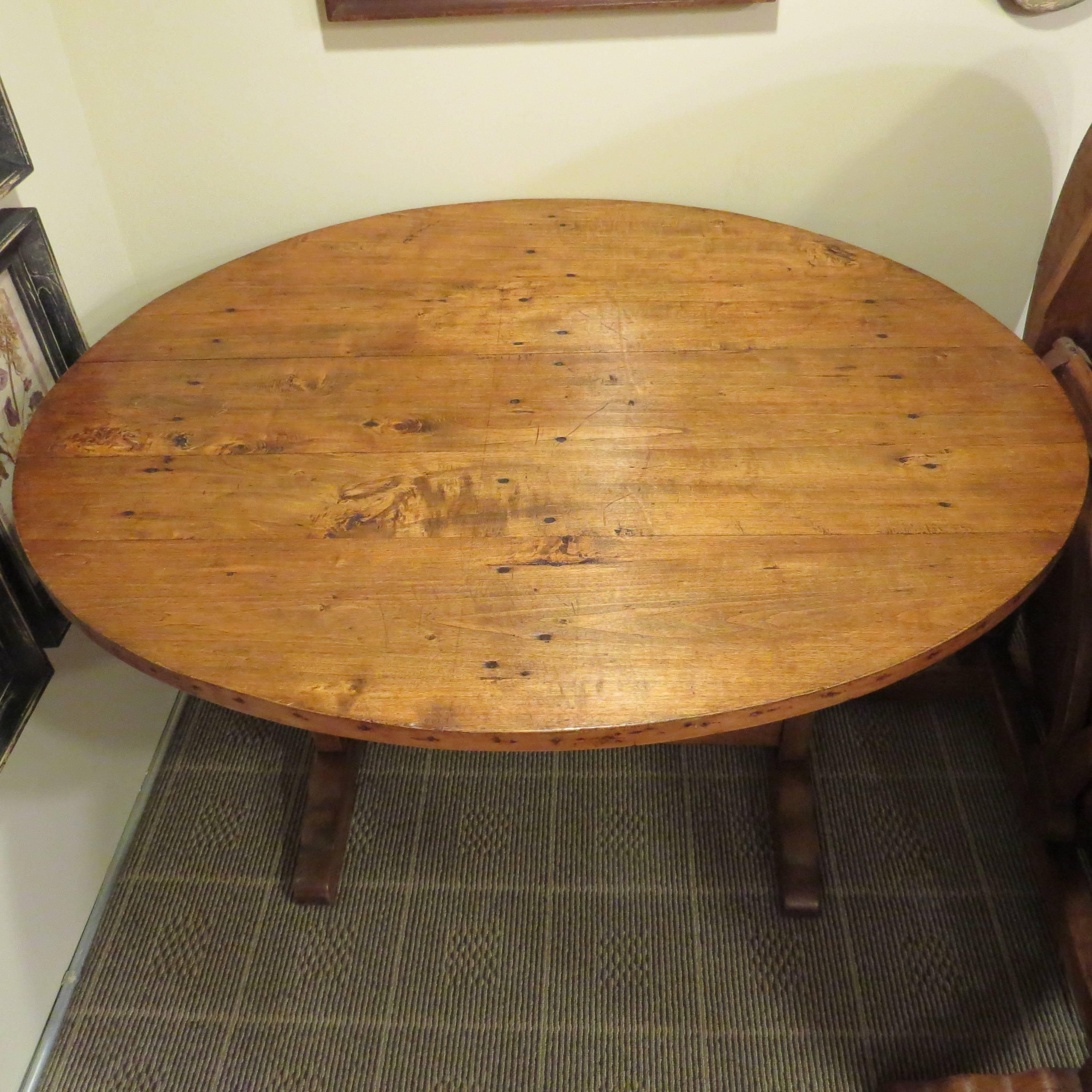 Hand-Crafted 19th Century French Wine Tasting Table with Flip Top For Sale