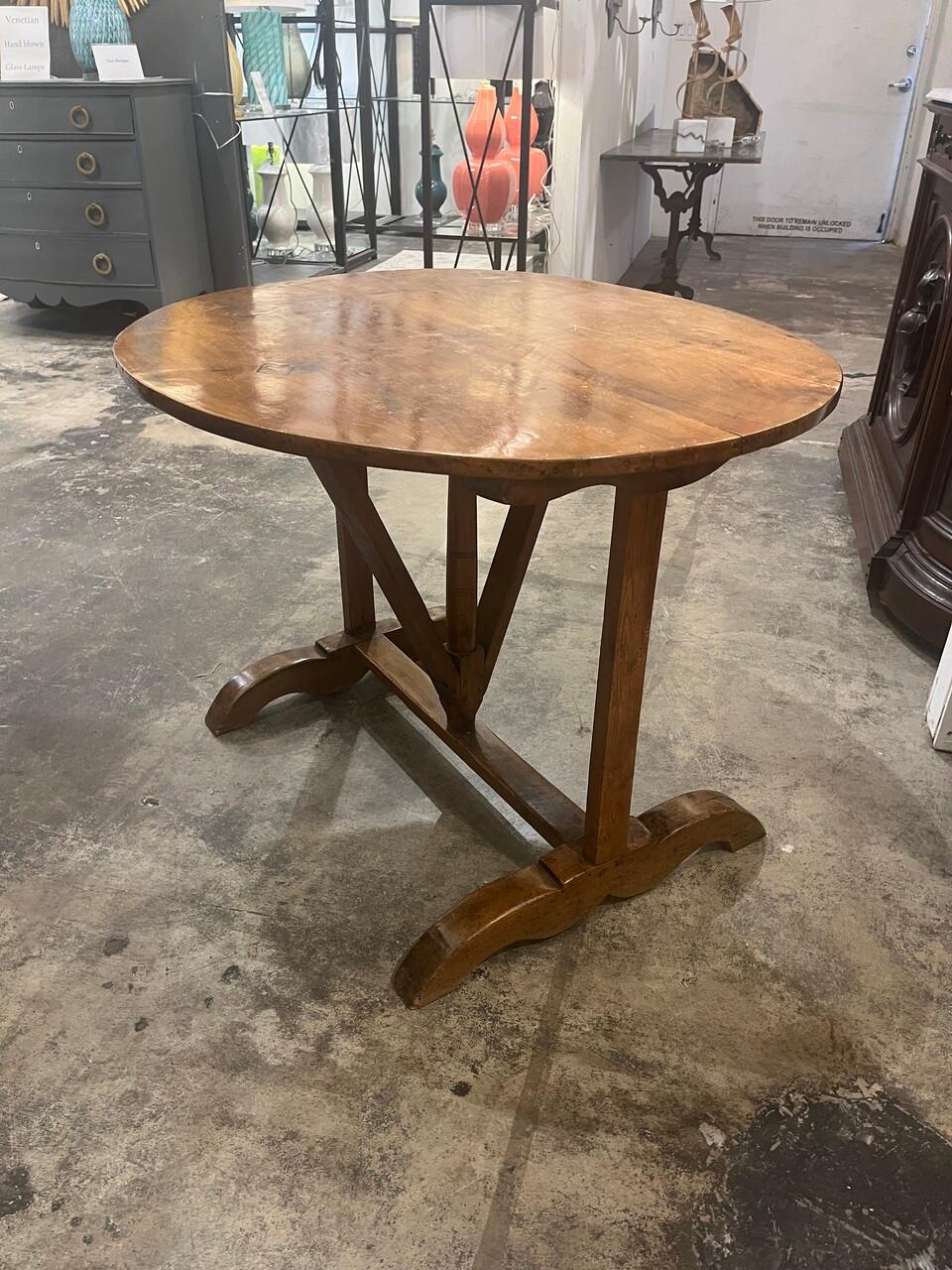 19th Century French Wine Tasting Tilt Top Table In Good Condition For Sale In Houston, TX