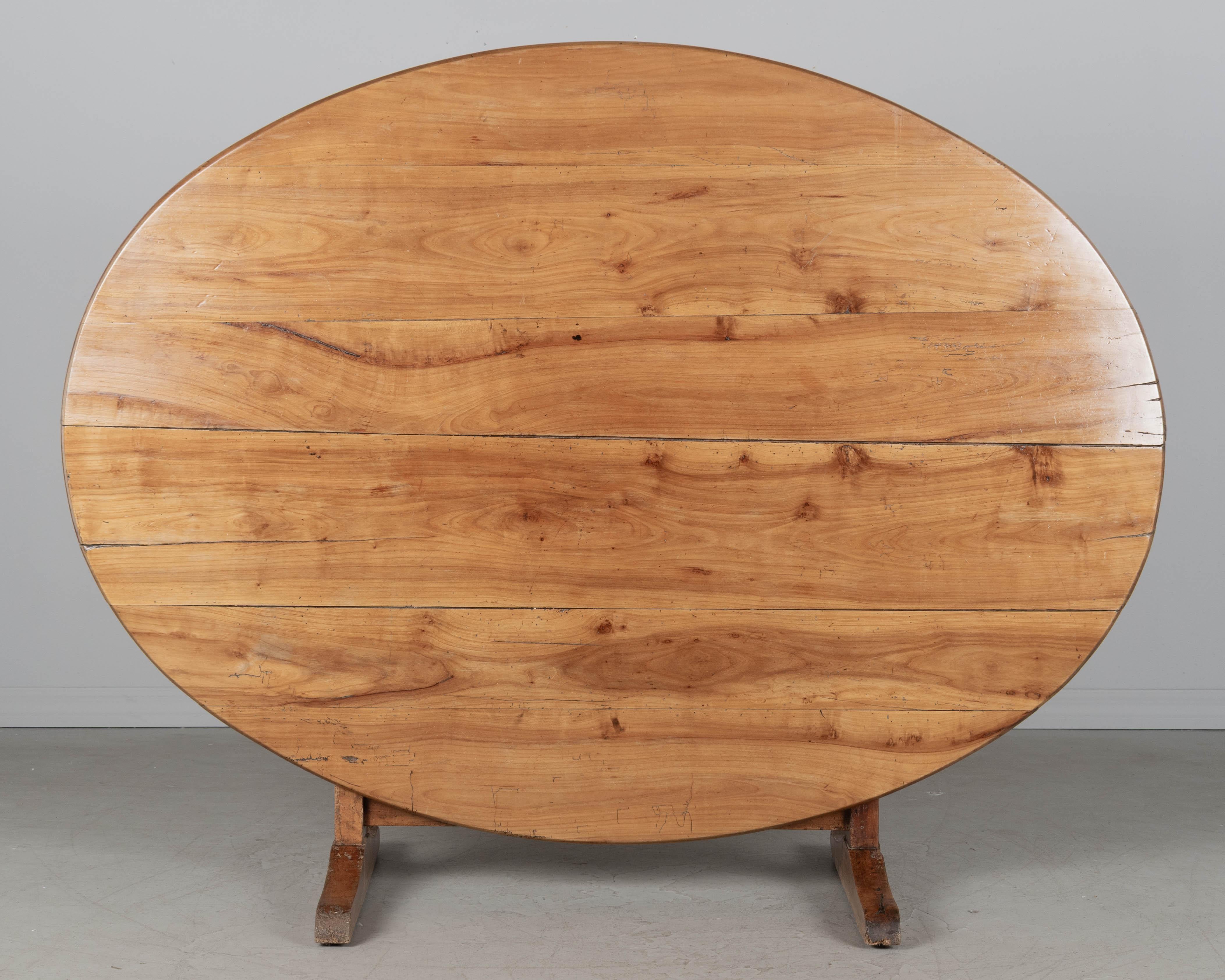 Hand-Crafted 19th Century French Wine Tasting Tilt Top Table For Sale