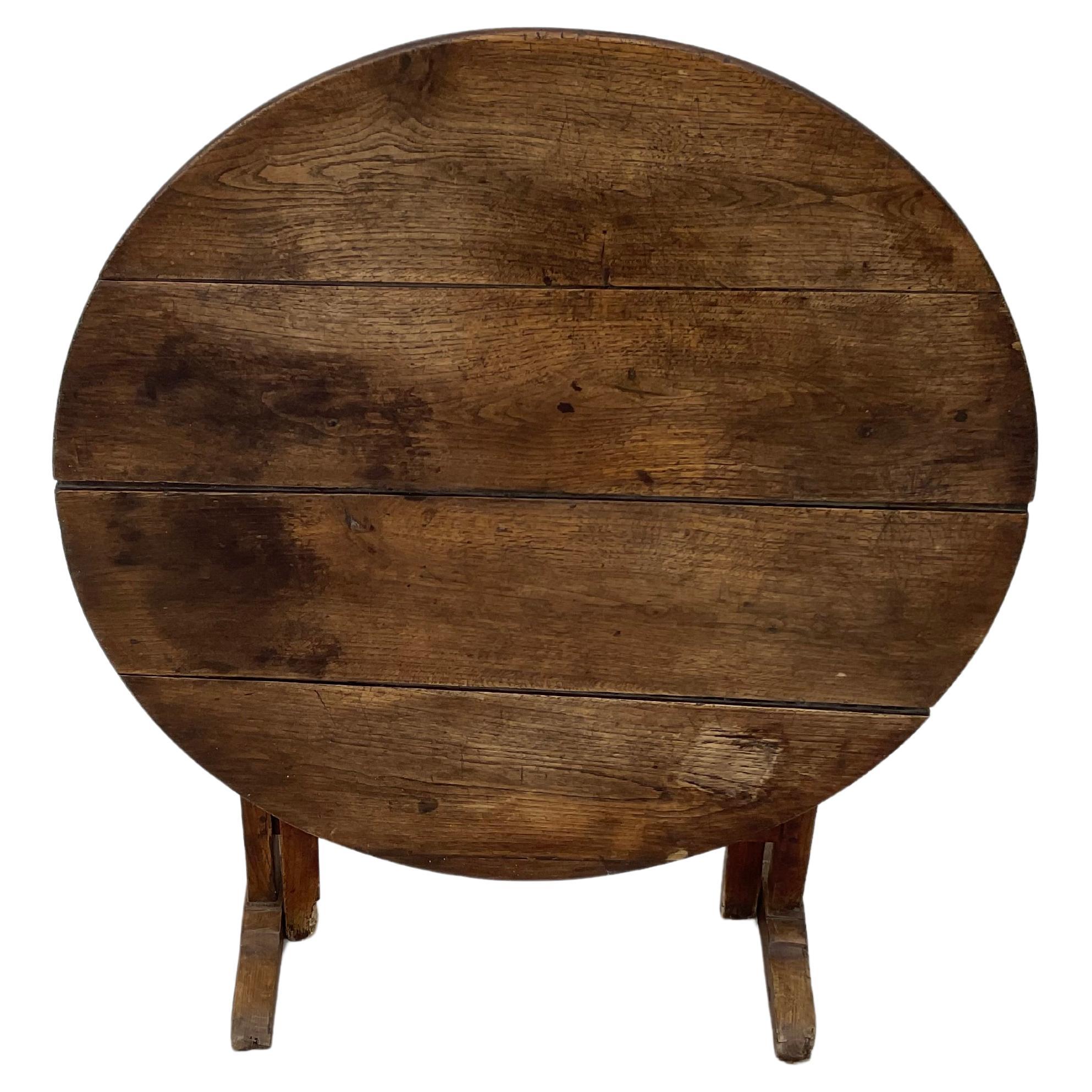 Wood 19th Century French Wine Tasting Tilt Top Table