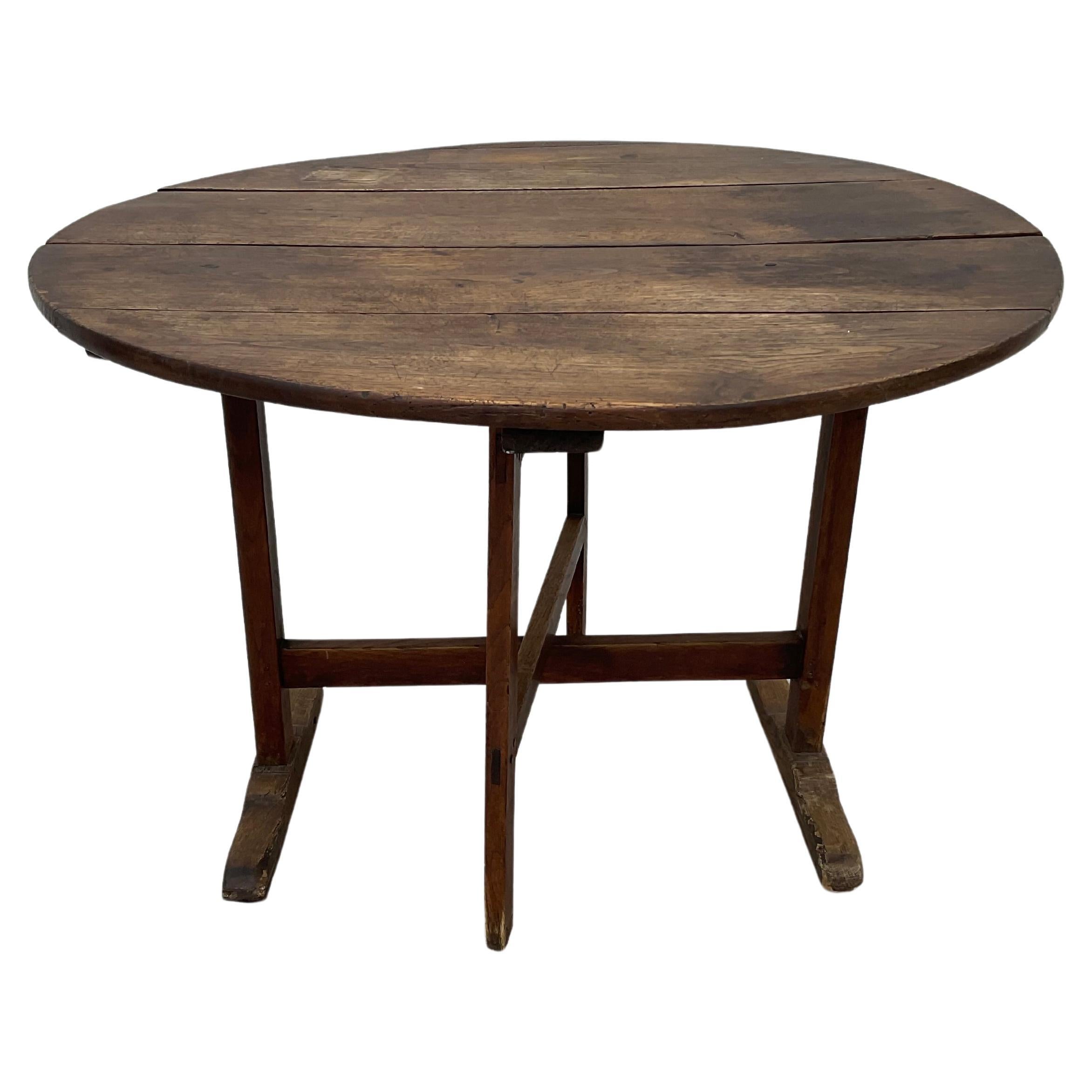 19th Century French Wine Tasting Tilt Top Table For Sale