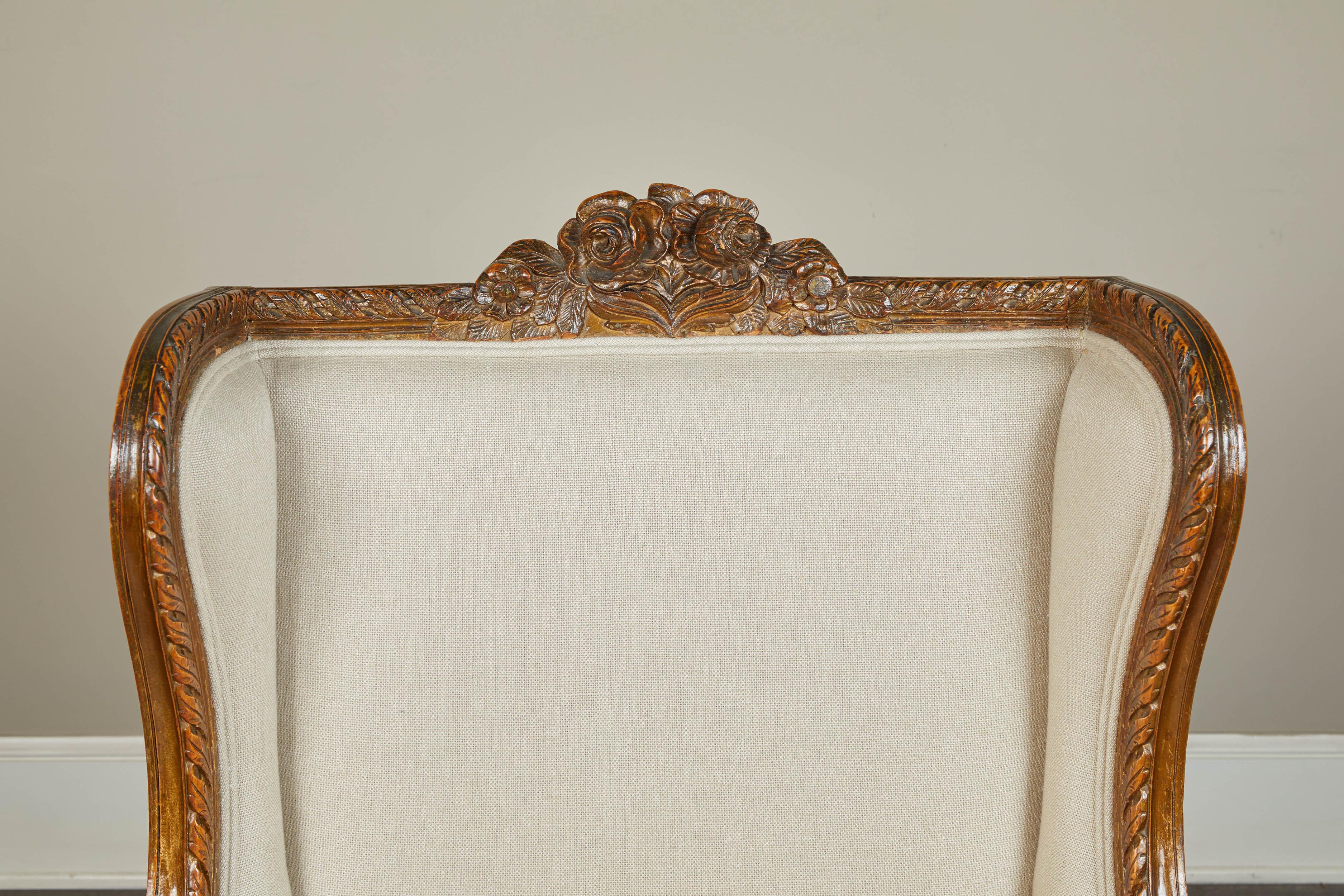 19th Century French Wing Back Chair 2