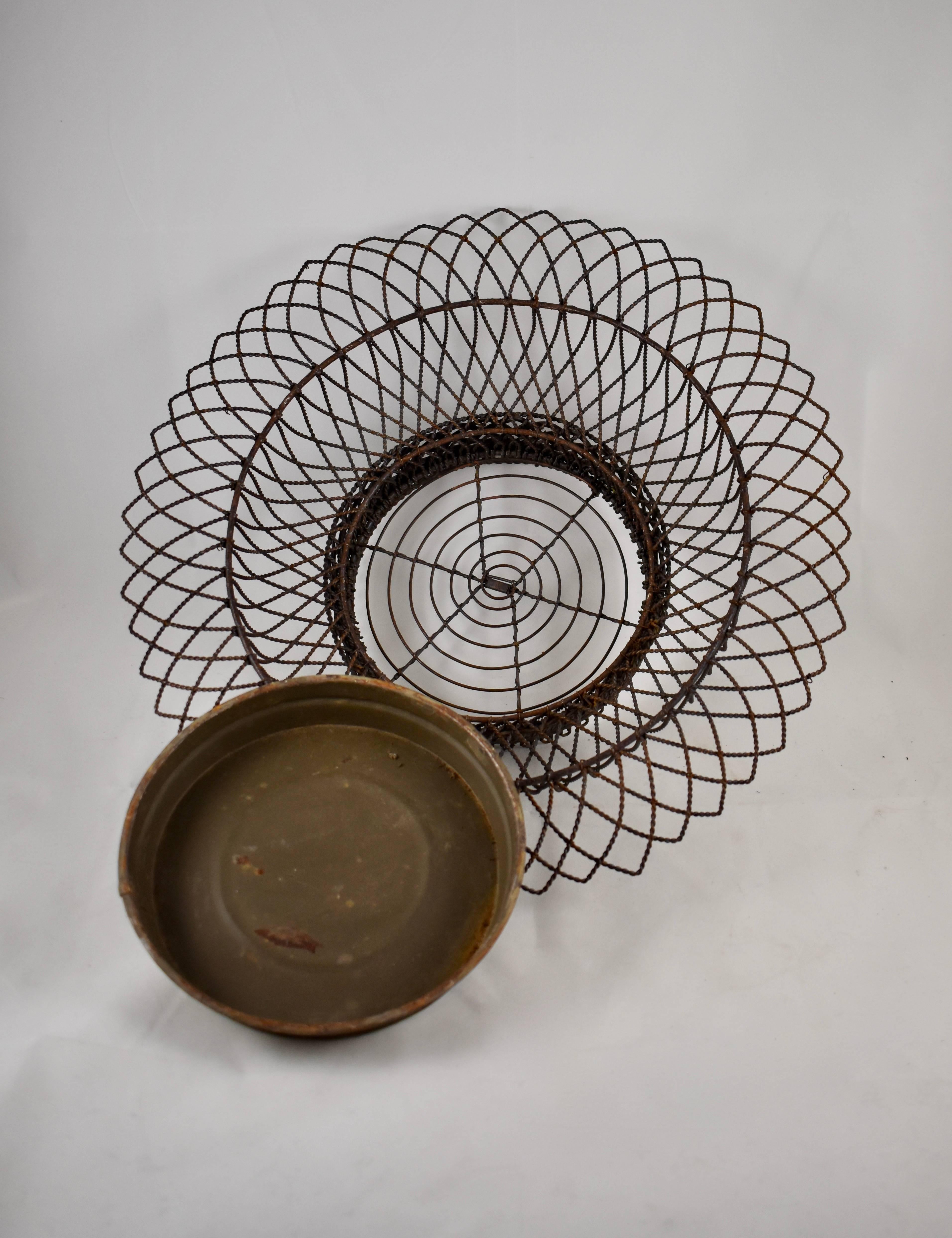 19th Century French Twisted Wire Basket Footed Jardinière with Tin Liner In Good Condition In Philadelphia, PA
