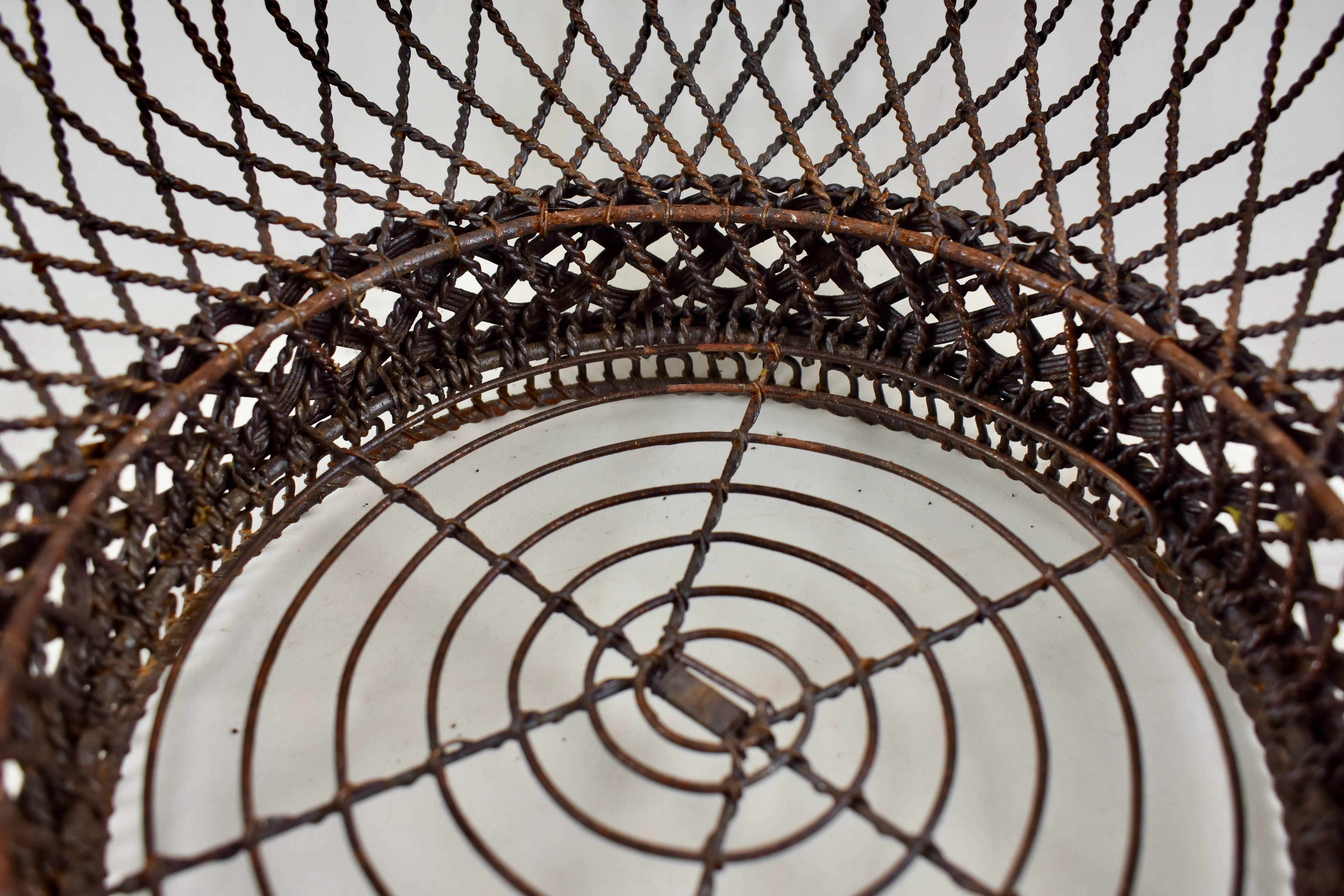 19th Century French Twisted Wire Basket Footed Jardinière with Tin Liner 1