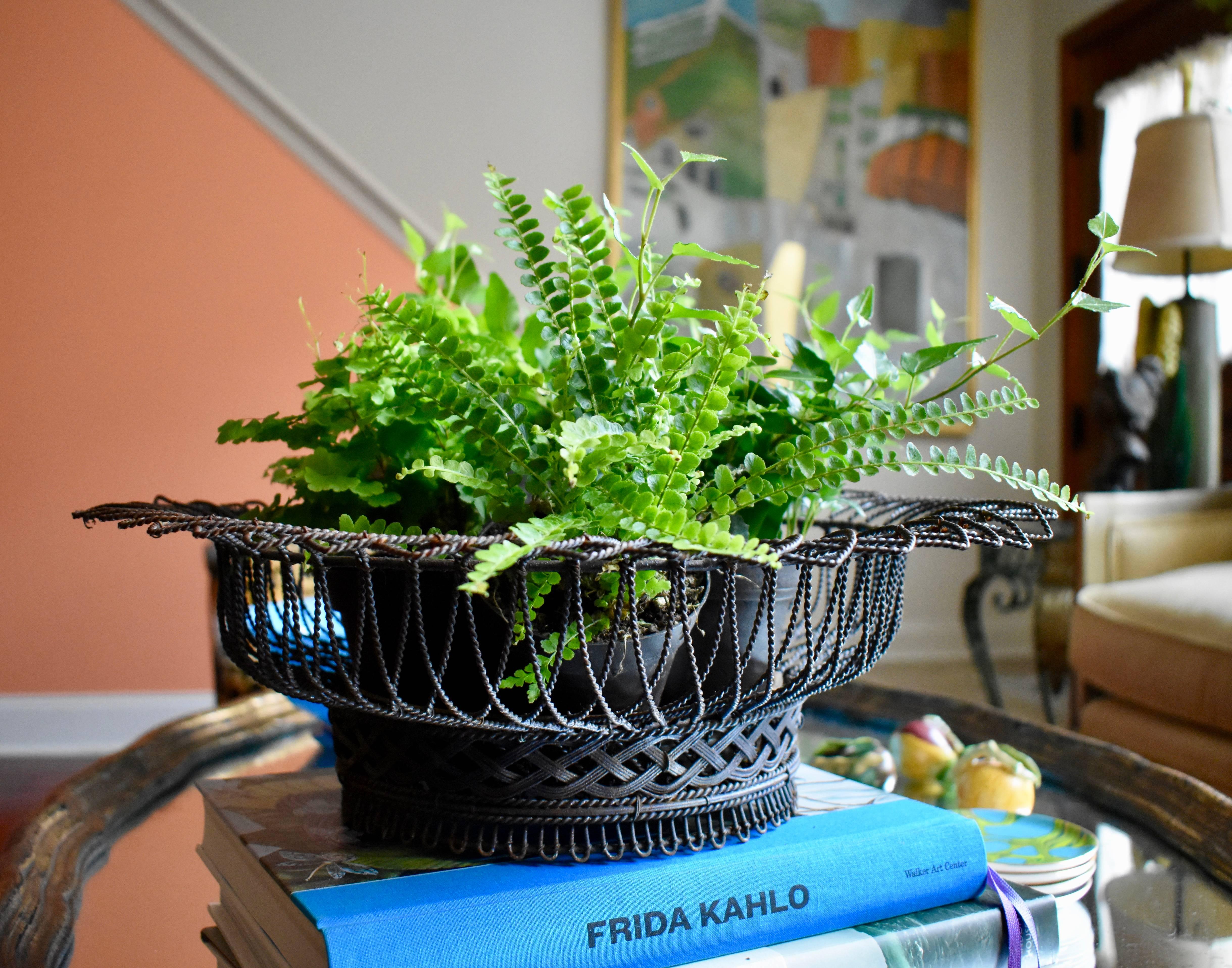 19th Century French Twisted Wire Basket Footed Jardinière with Tin Liner 3