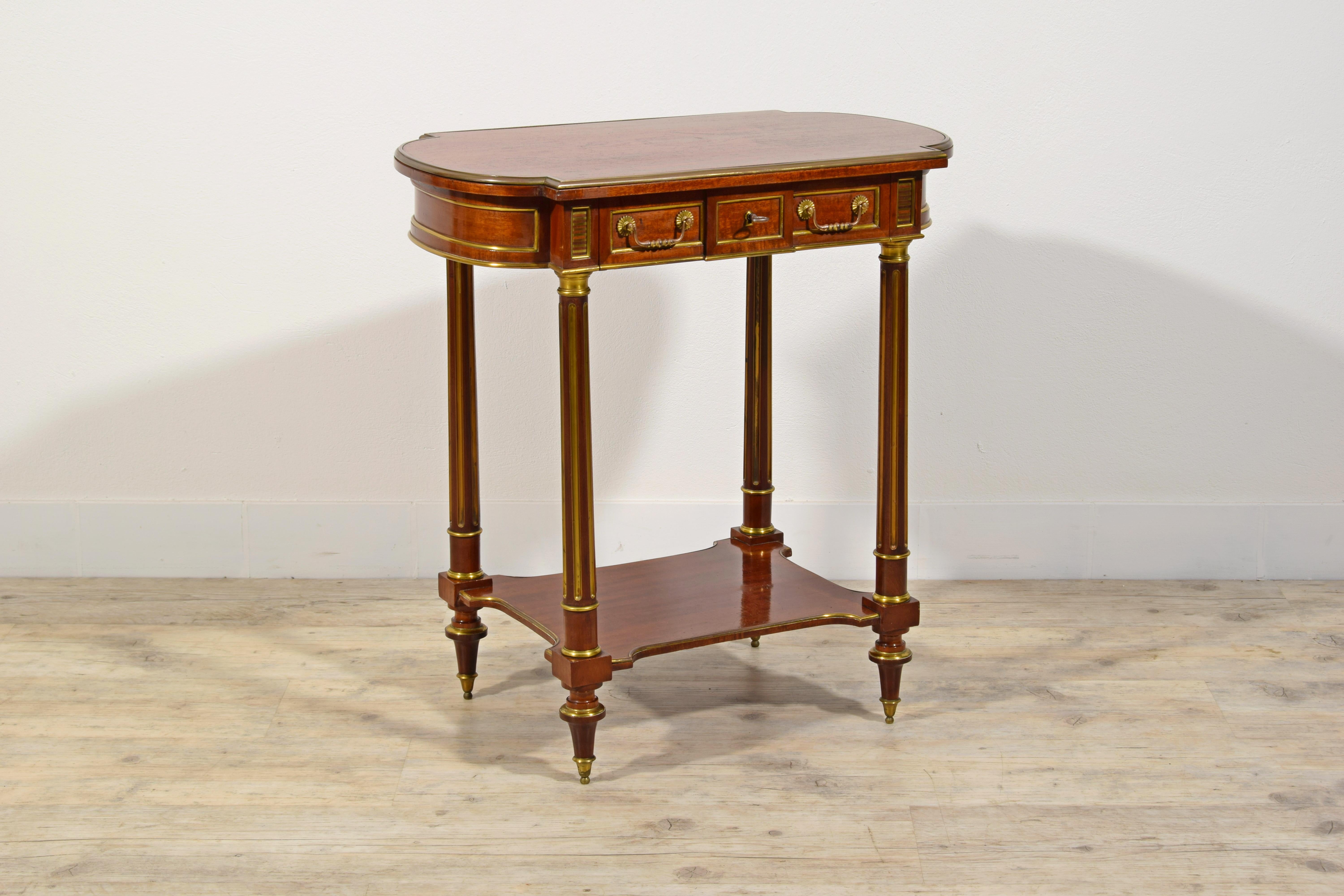 Louis XVI 19th Century, French Wood and Gilt Bronze Centre Table For Sale