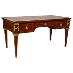 19th Century, French Wood and Gilt Bronze Louis XVI Style Centre Desk