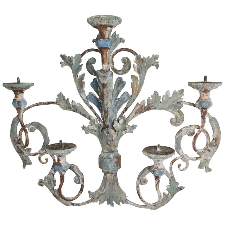 19th Century French Wood and Iron Painted Carving at 1stDibs