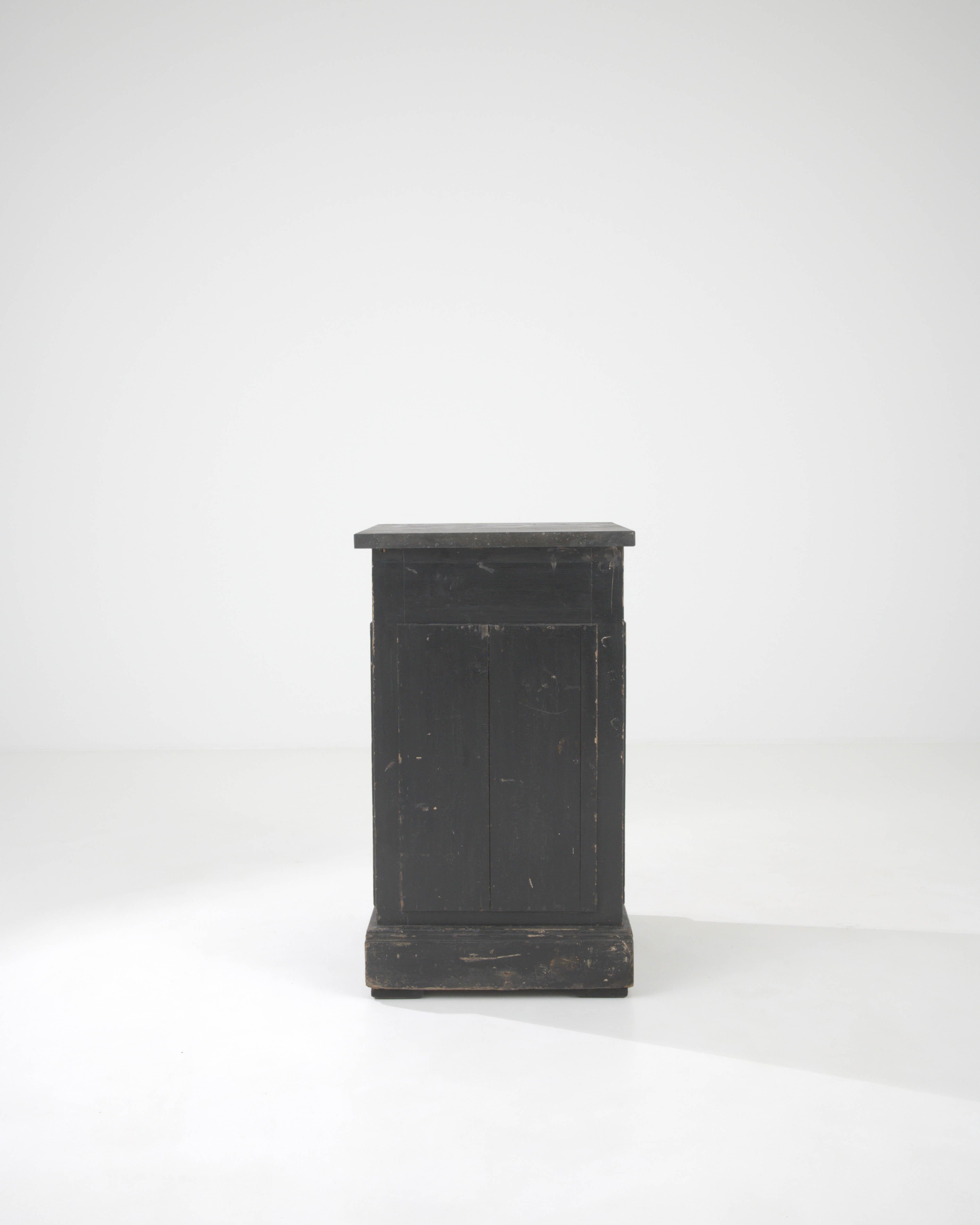 19th Century French Wood Black Patinated Buffet With Marble Top For Sale 9