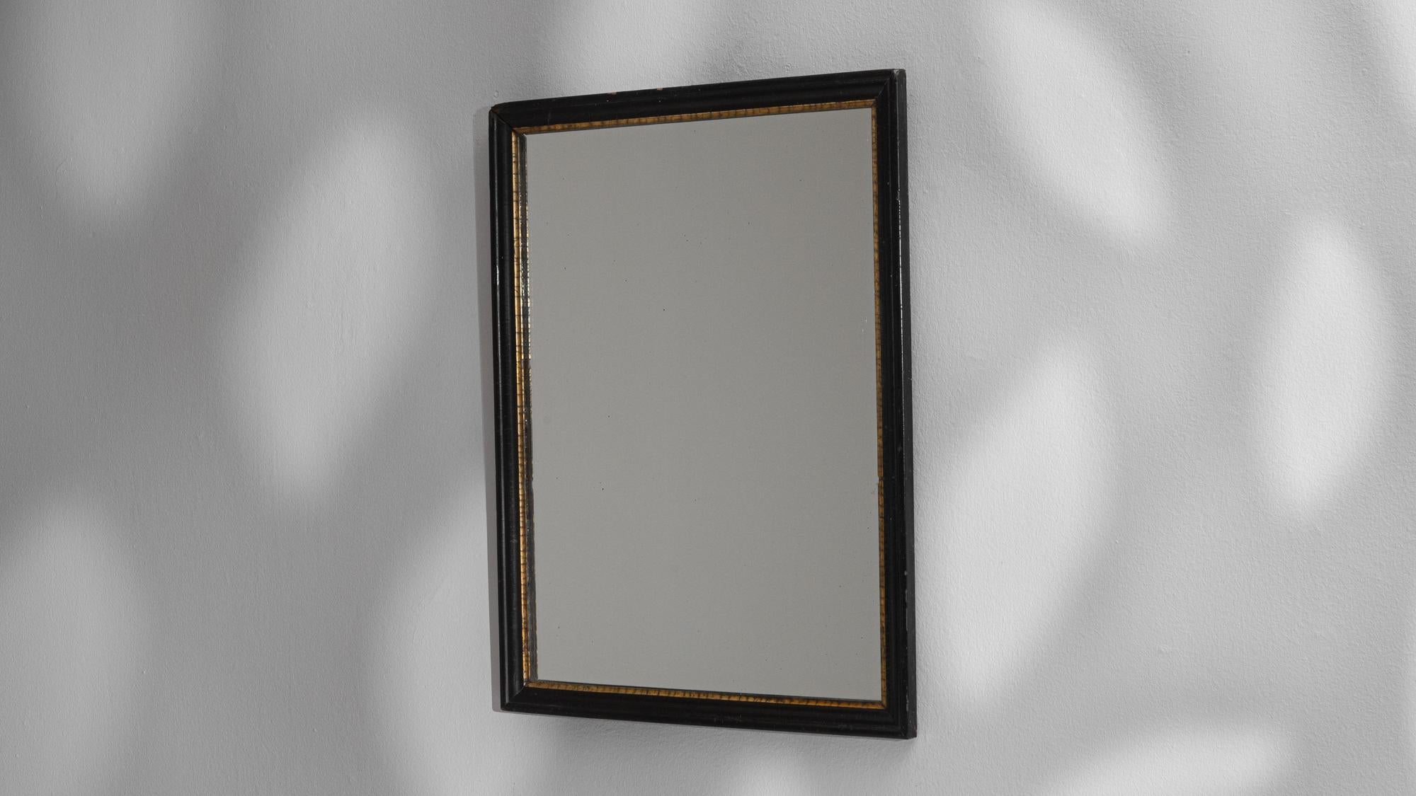 19th Century French Wood Black Patinated Mirror 4