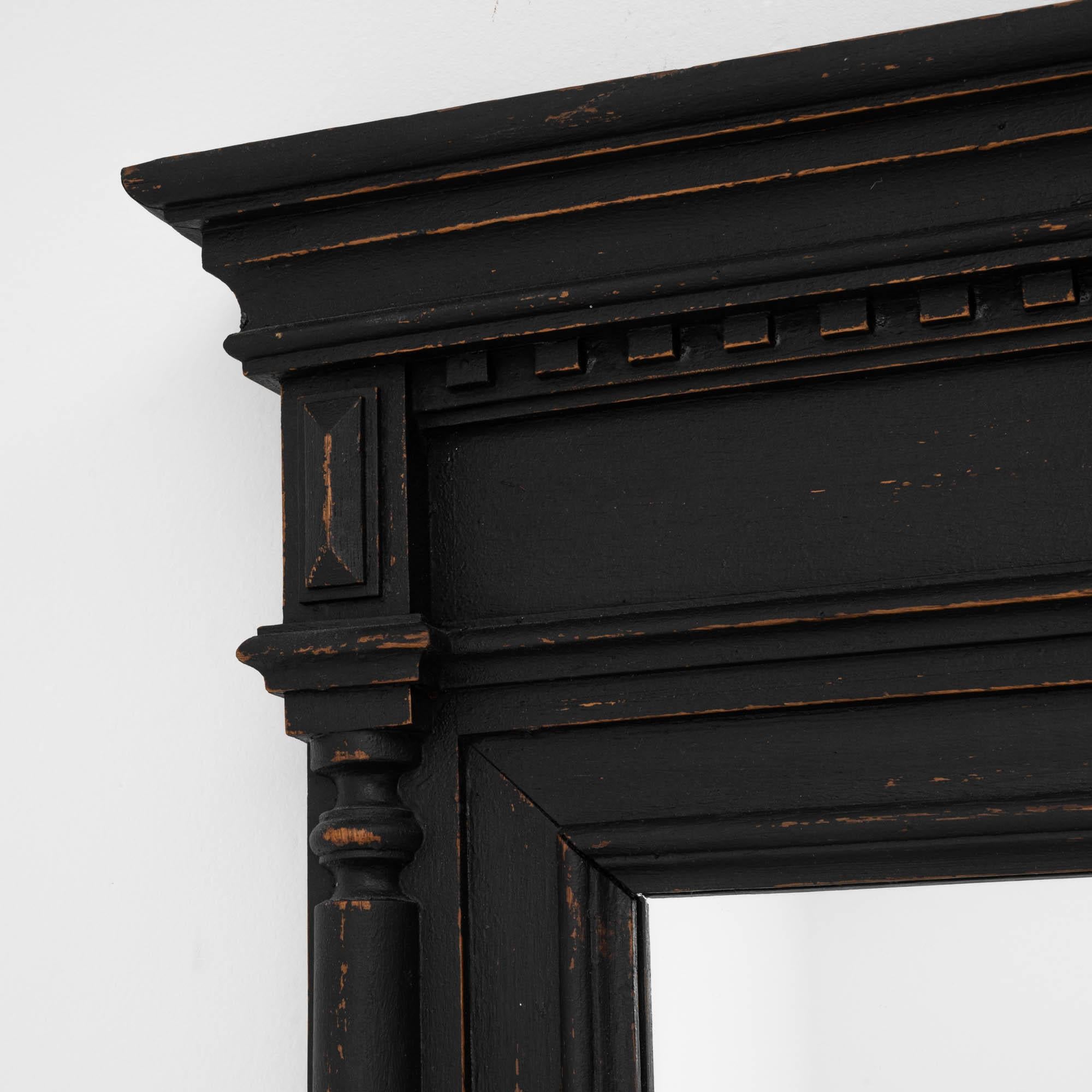 19th Century French Wood Black Patinated Mirror For Sale 5