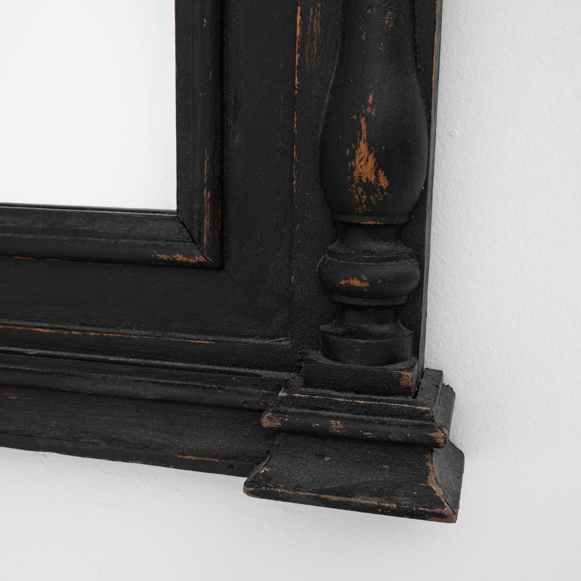 19th Century French Wood Black Patinated Mirror 6