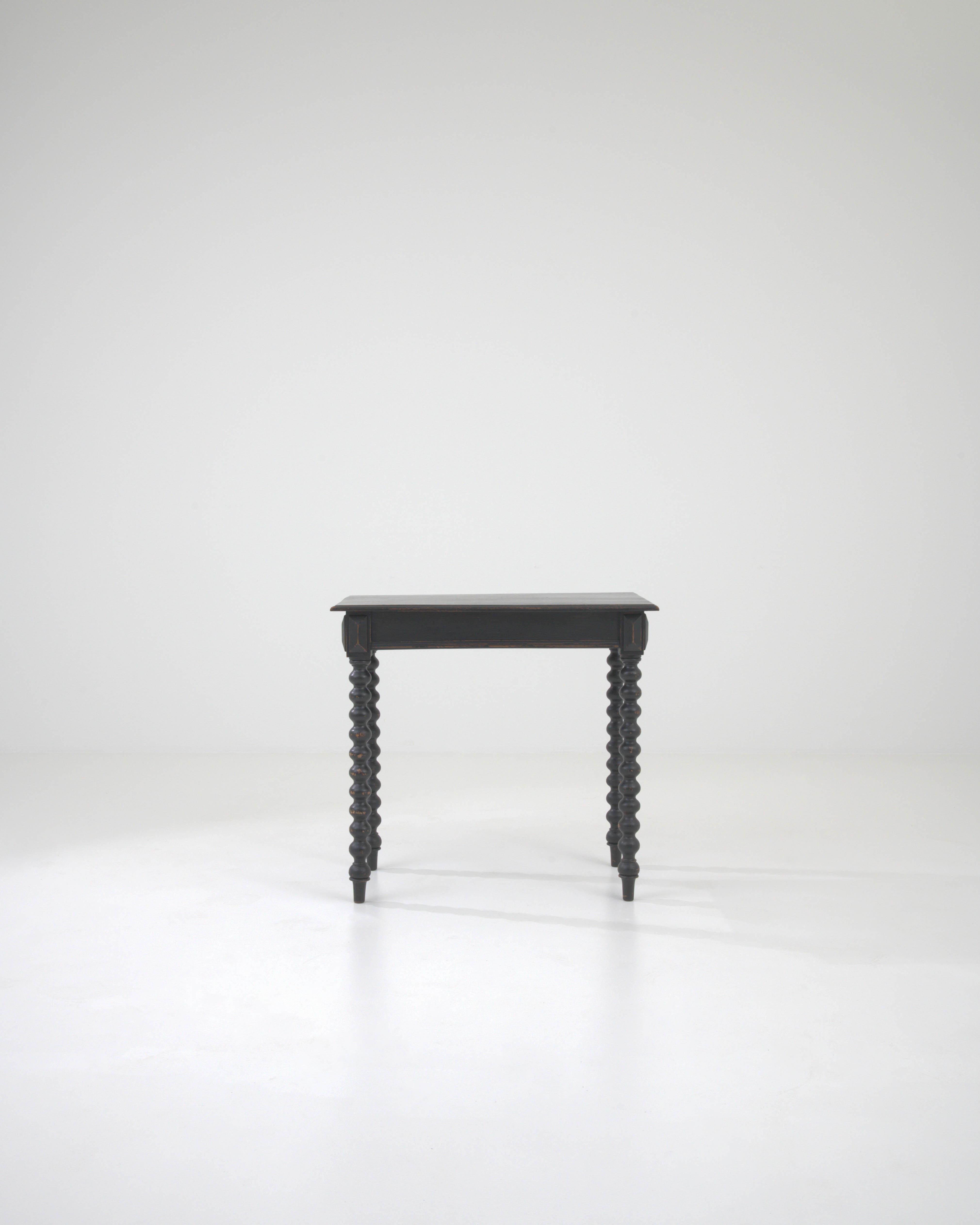 19th Century French Wood Black Patinated Side Table In Good Condition In High Point, NC
