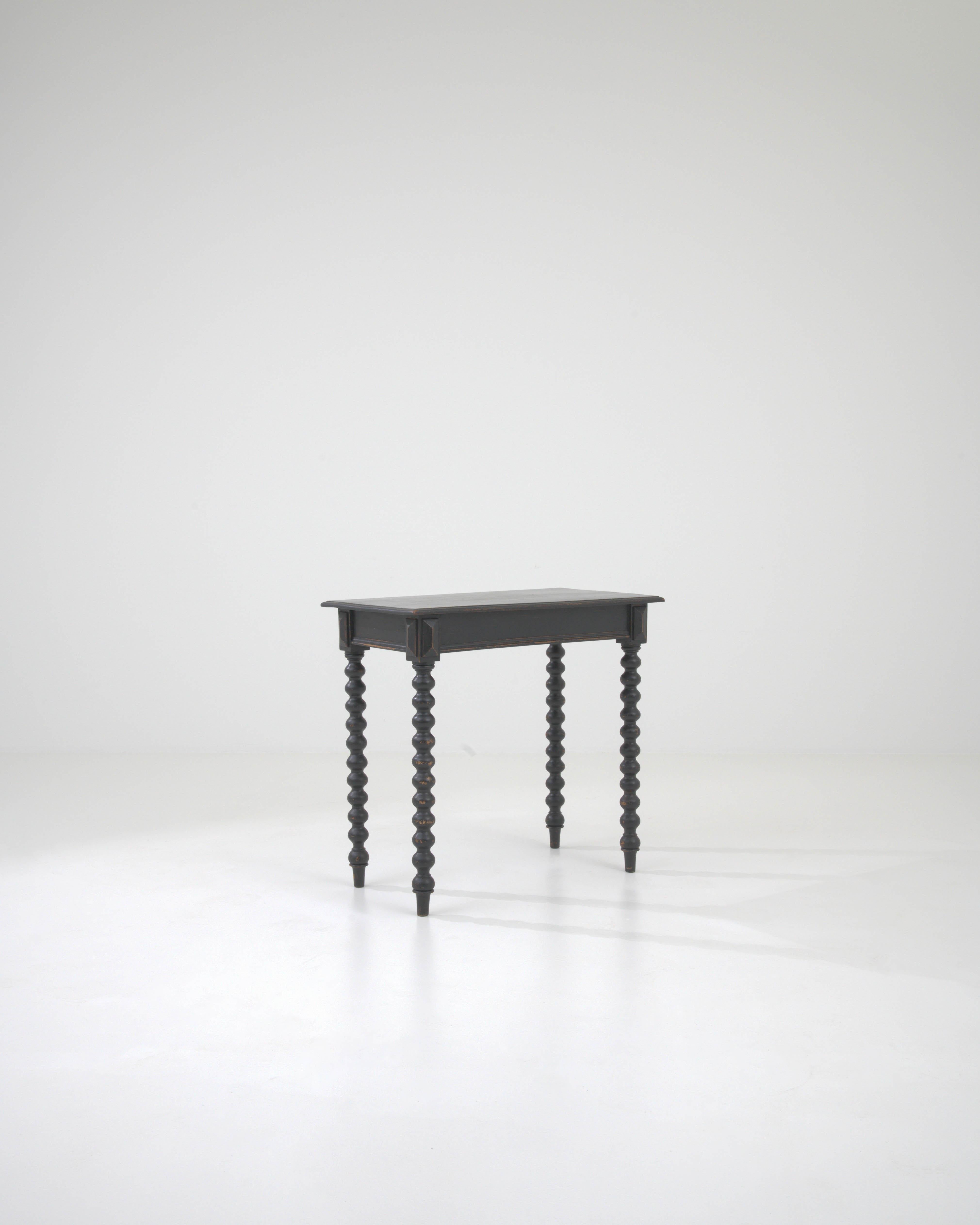 19th Century French Wood Black Patinated Side Table 2