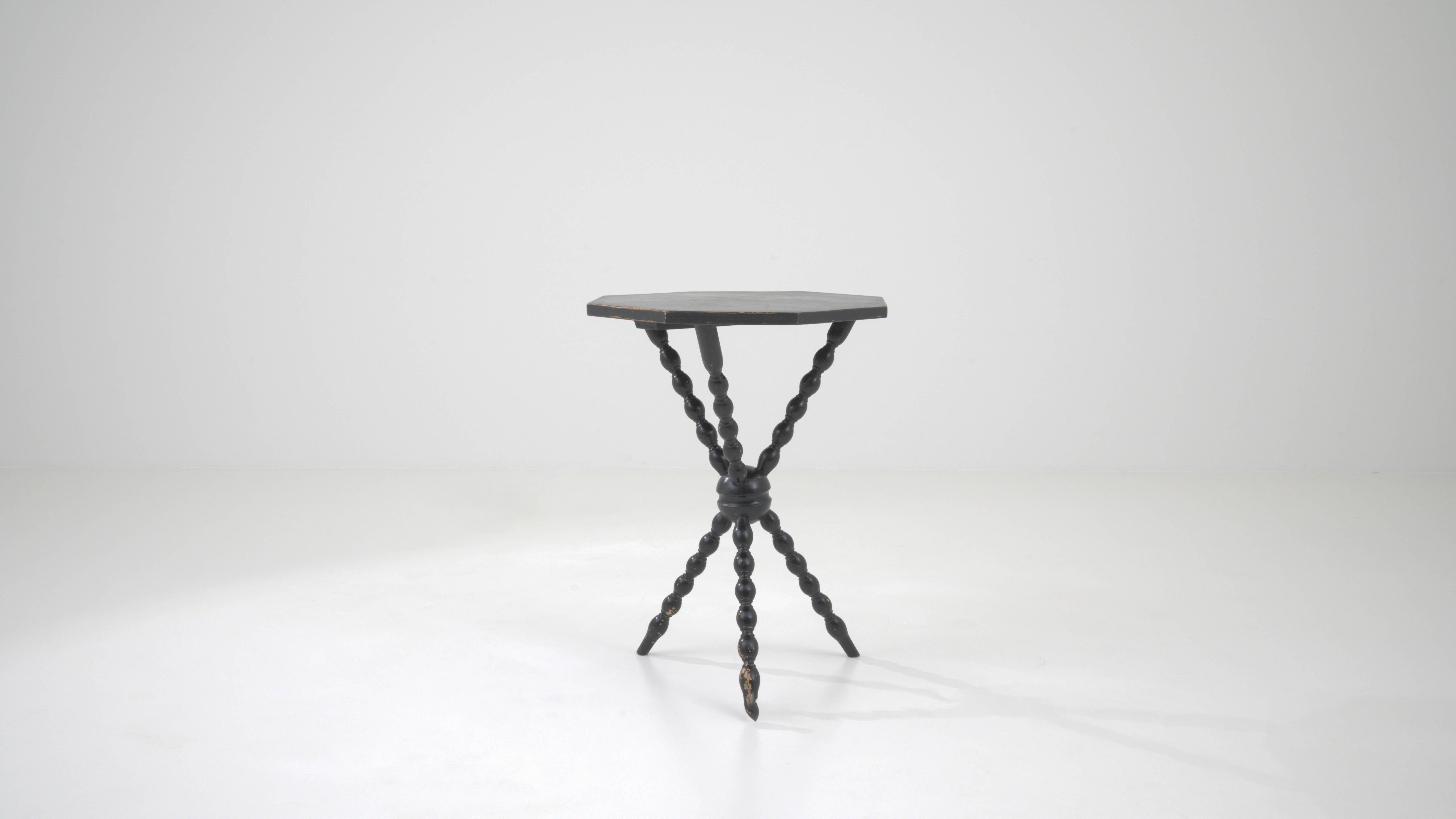 19th Century French Wood Black Patinated Side Table 3