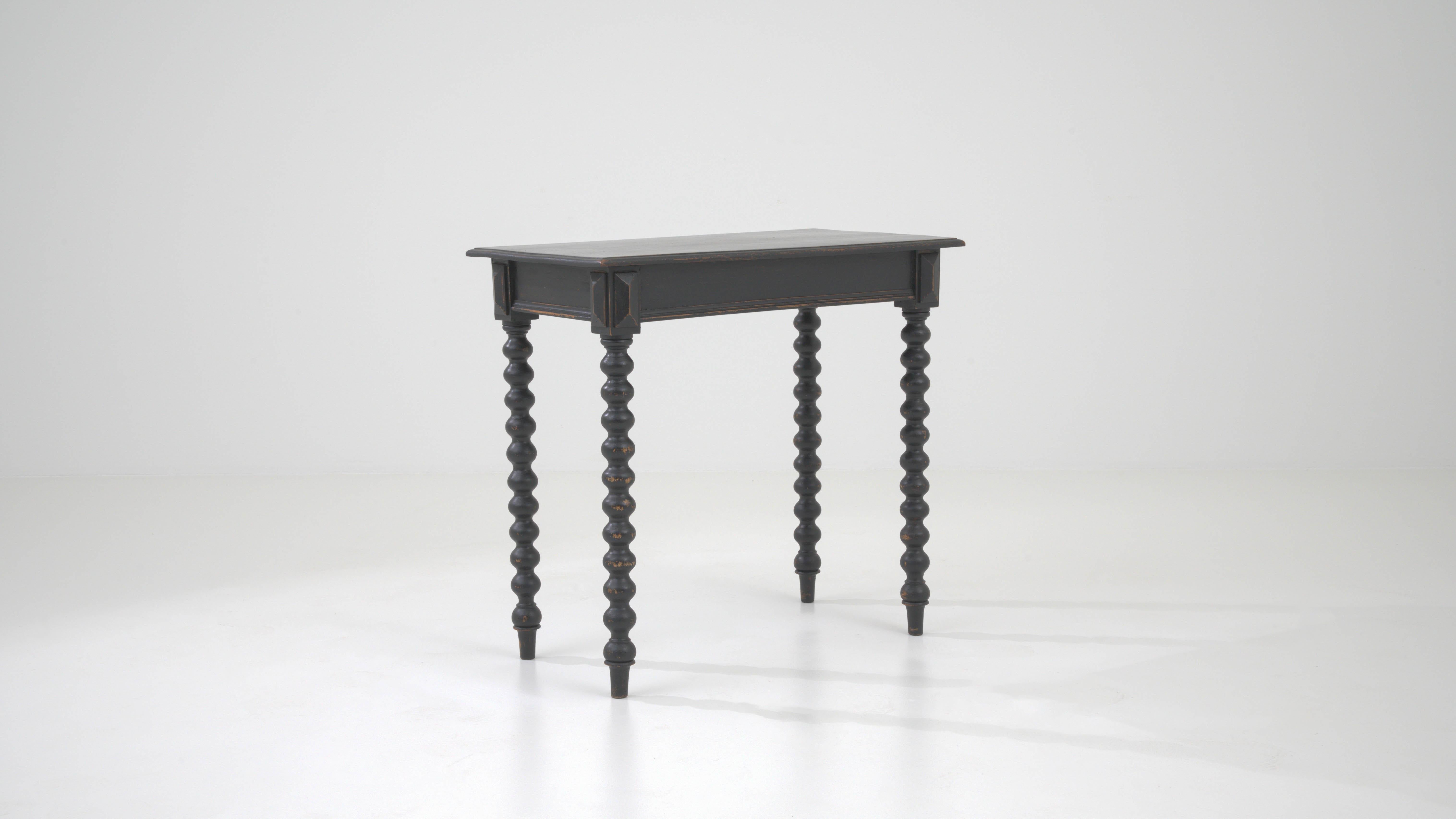 19th Century French Wood Black Patinated Side Table 4