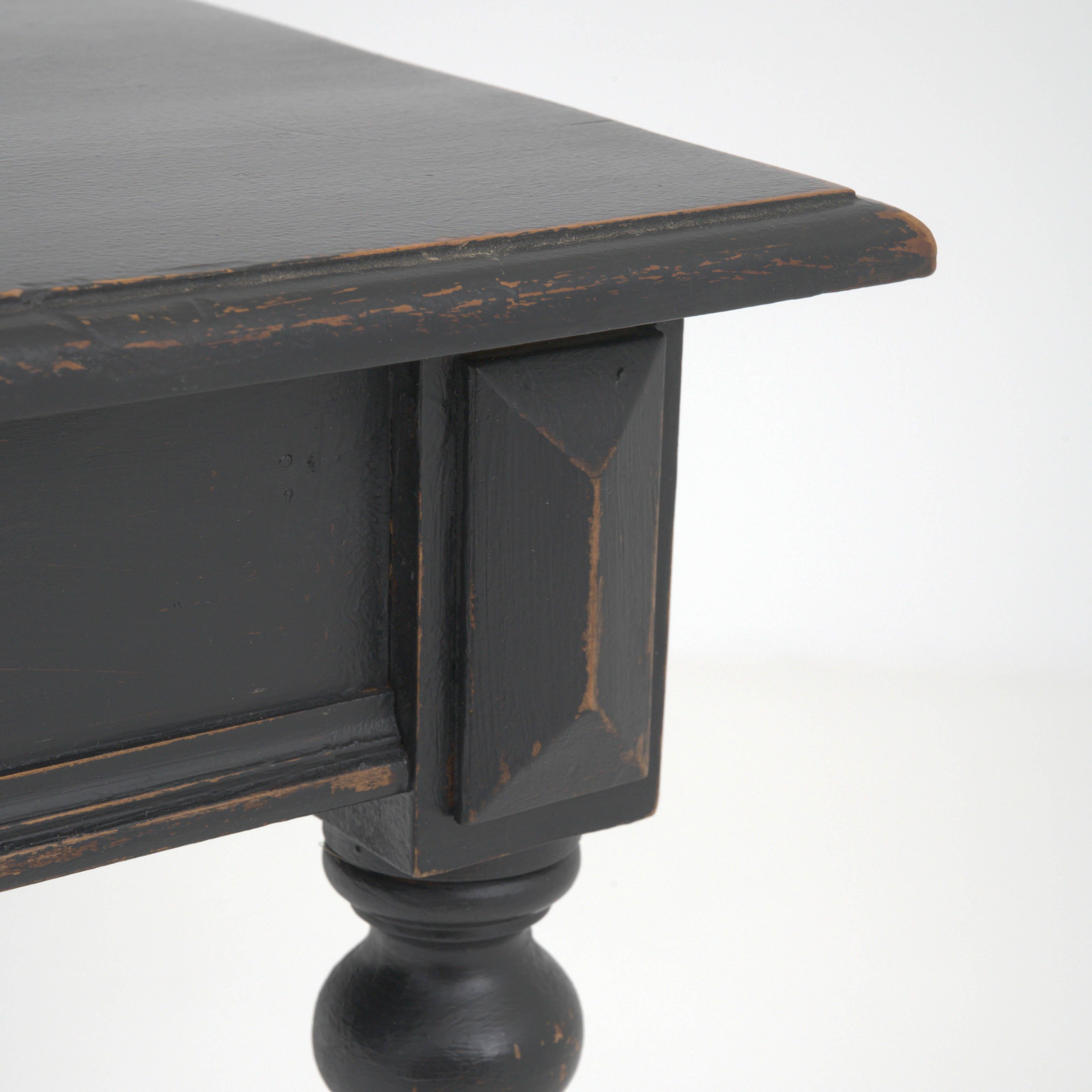 19th Century French Wood Black Patinated Side Table 5