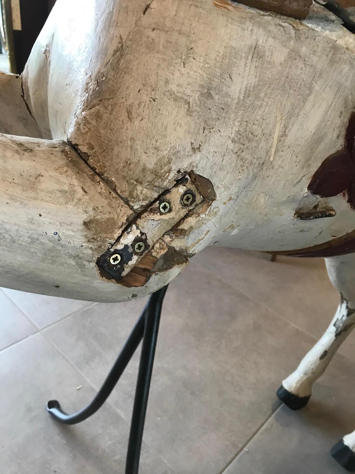 19th Century French Wood Carousel Horse, 1850s 12