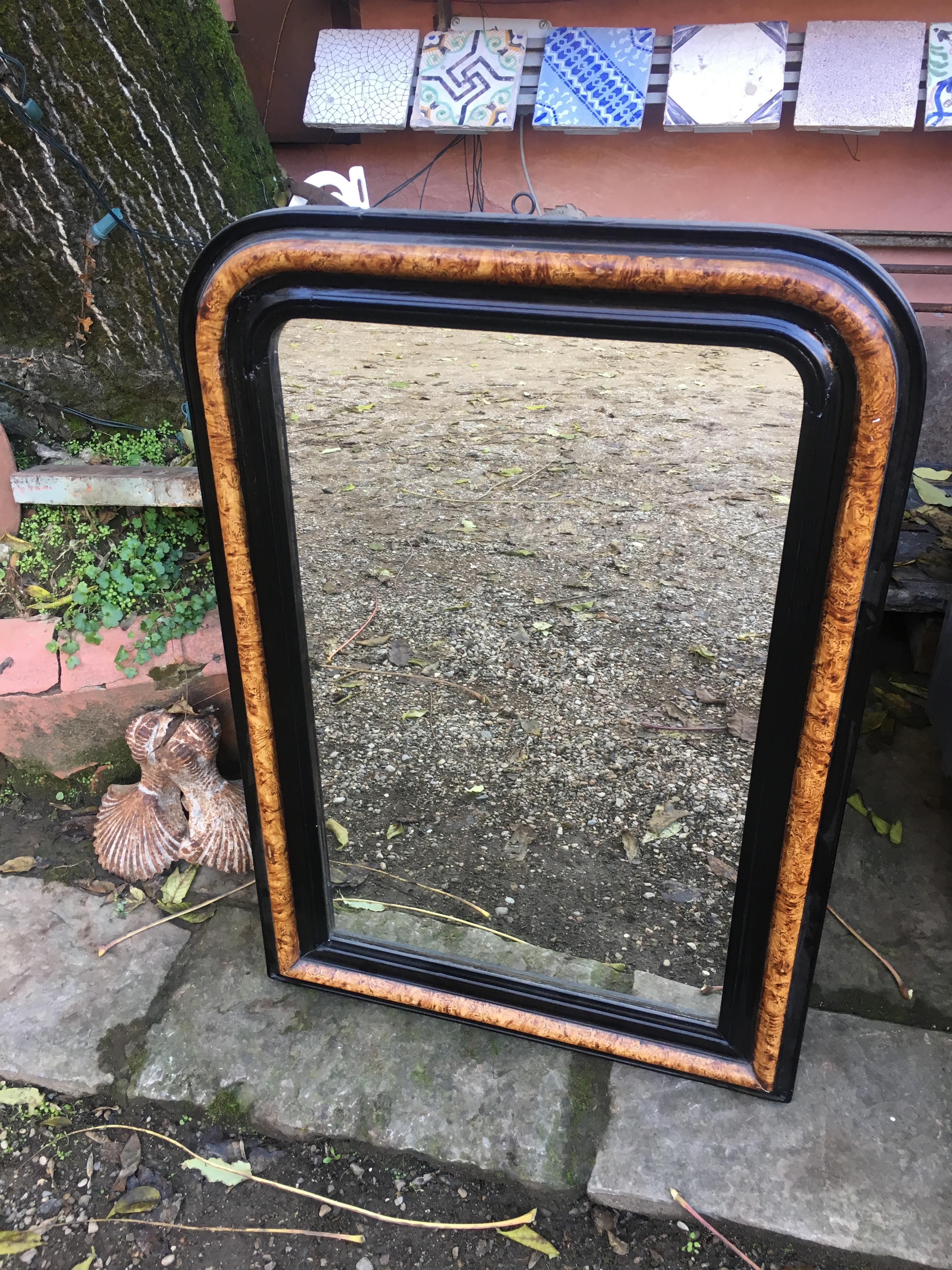 19th century, French wood framed wall mirror, 1890s.