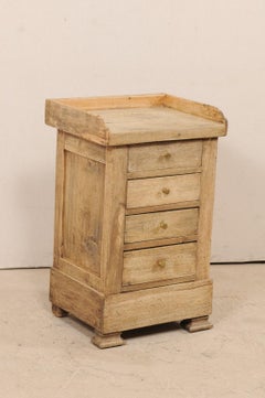 19th Century French Wood Kitchen Utensil Cabinet with Chopping Block Top