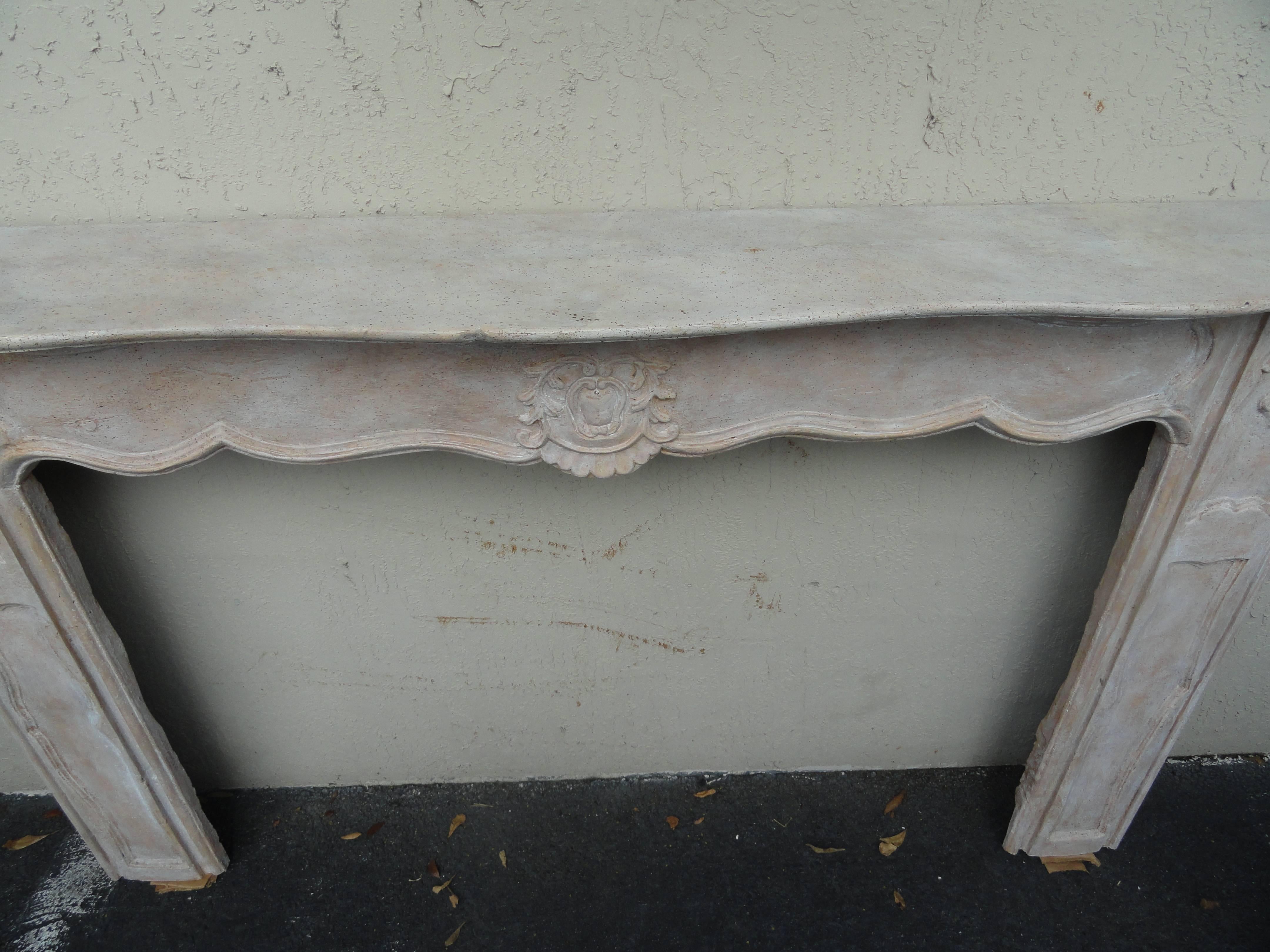 Louis XV 19th Century French Wood Mantel For Sale