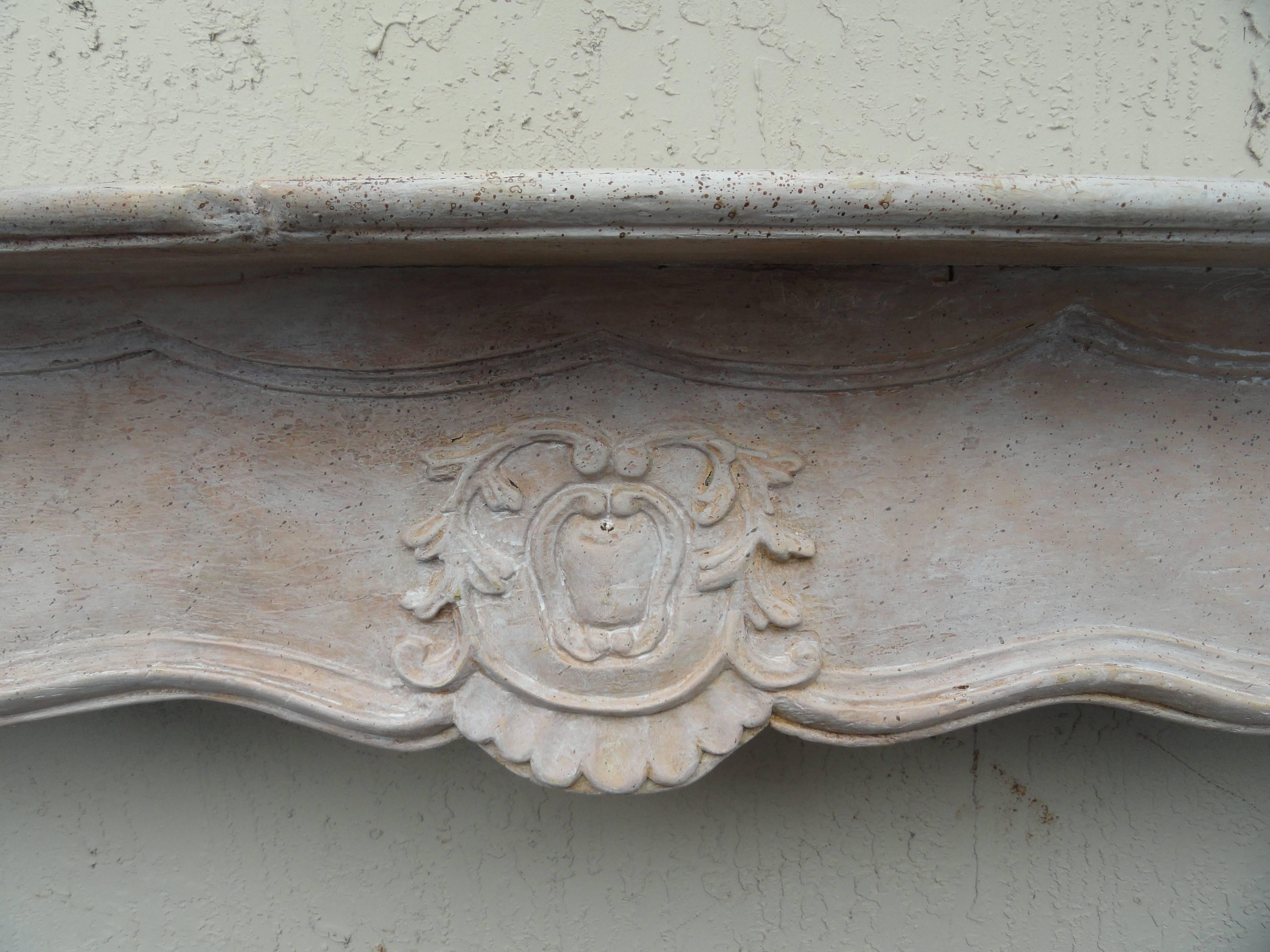 19th Century French Wood Mantel In Good Condition For Sale In West Palm Beach, FL
