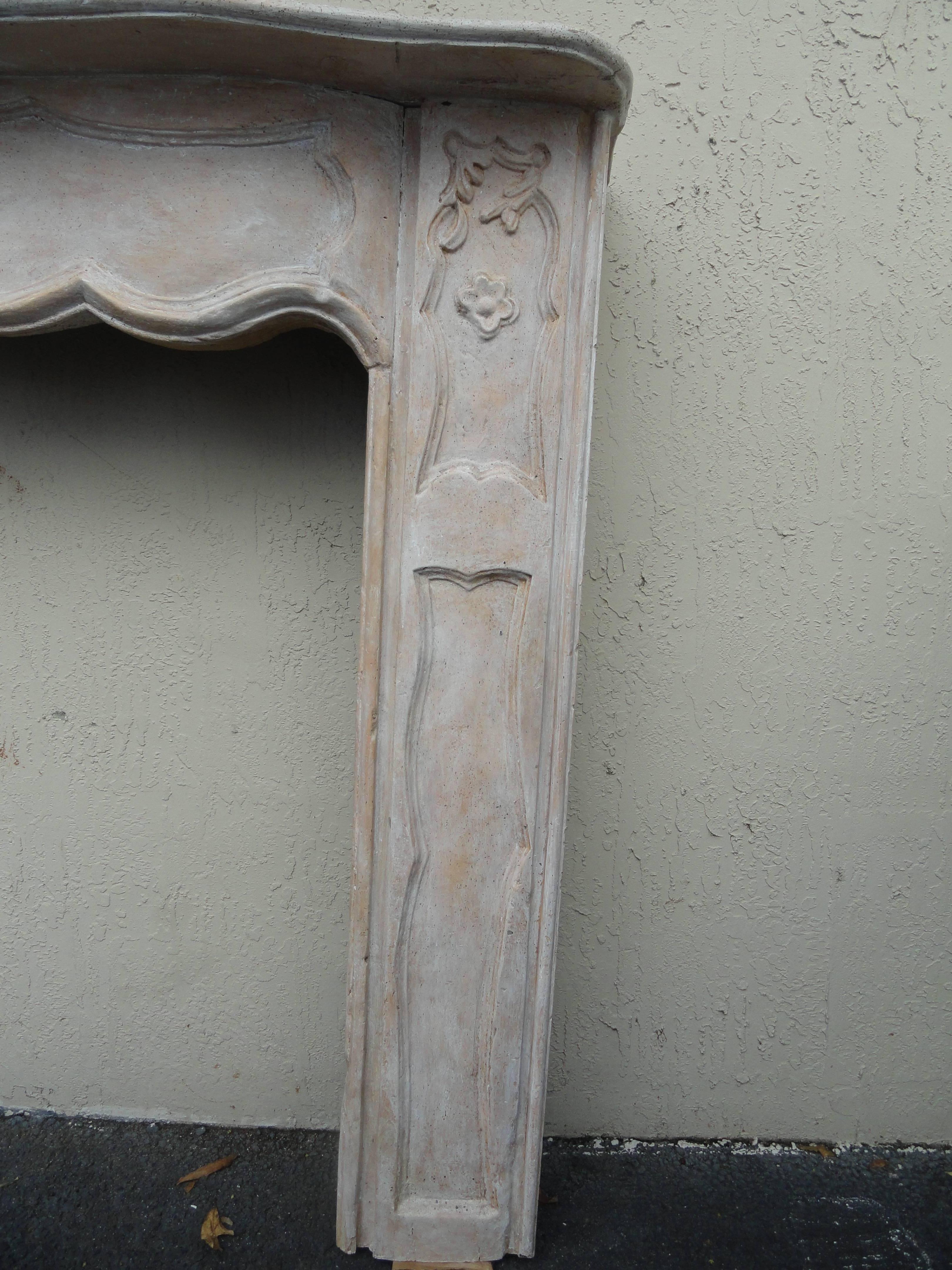 Oak 19th Century French Wood Mantel For Sale