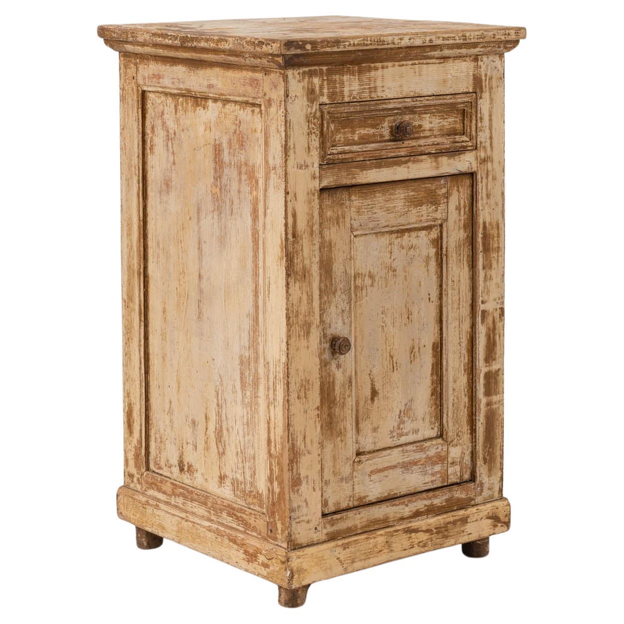 19th Century French Wood Patinated Bedside Table For Sale