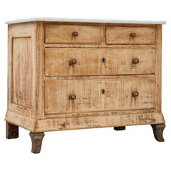 19th Century French Wood Patinated Buffet With Marble Top