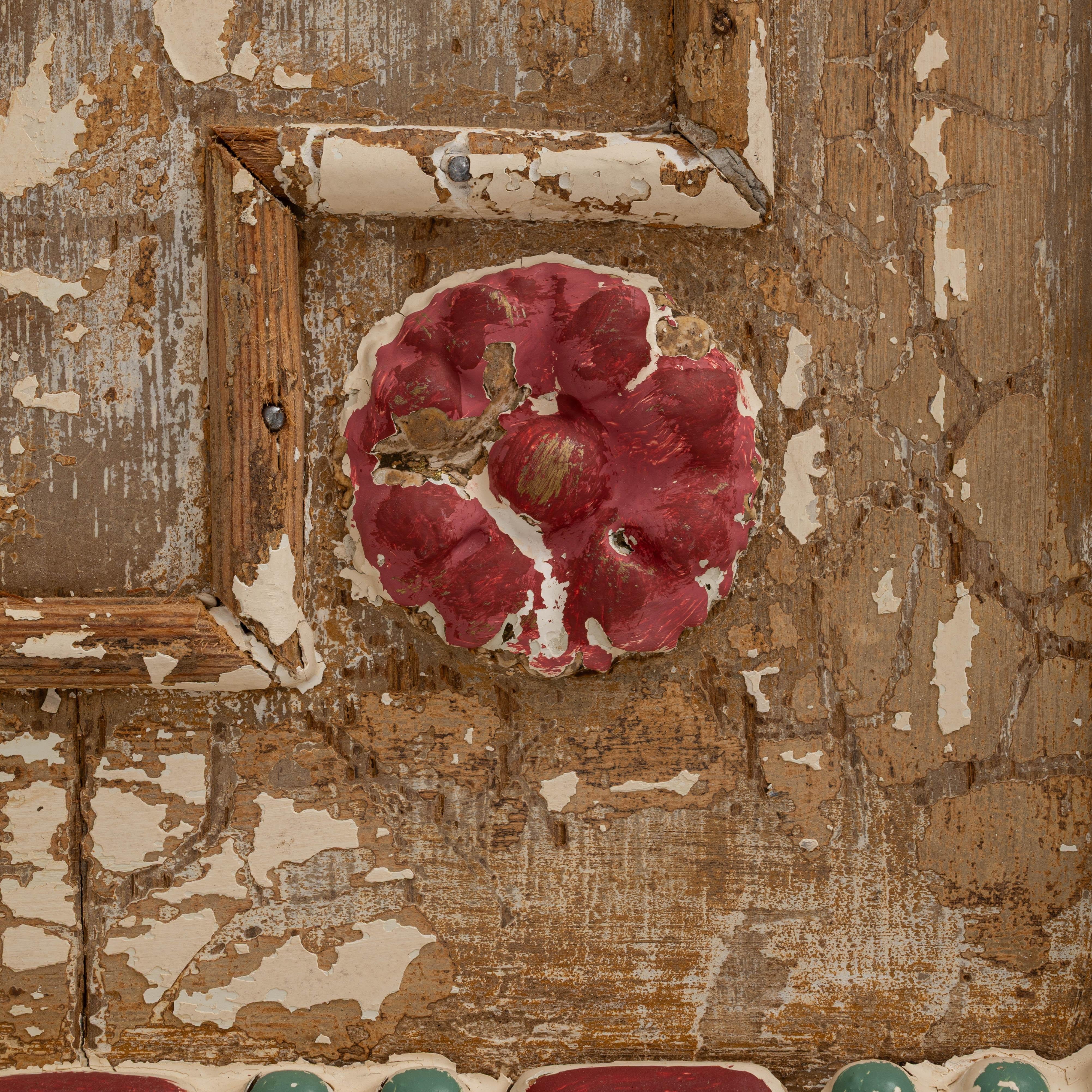 Porta in legno patinato francese del XIX secolo con specchio in vendita 4