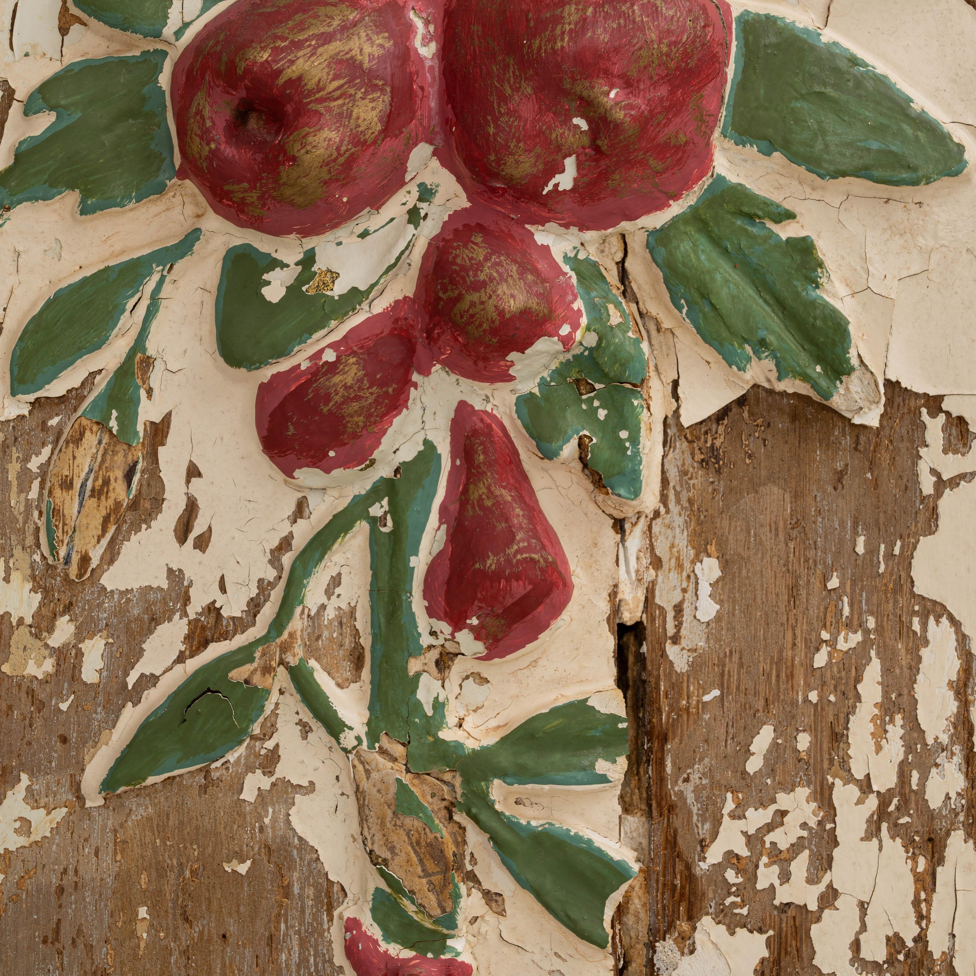 Porta in legno patinato francese del XIX secolo con specchio in vendita 5