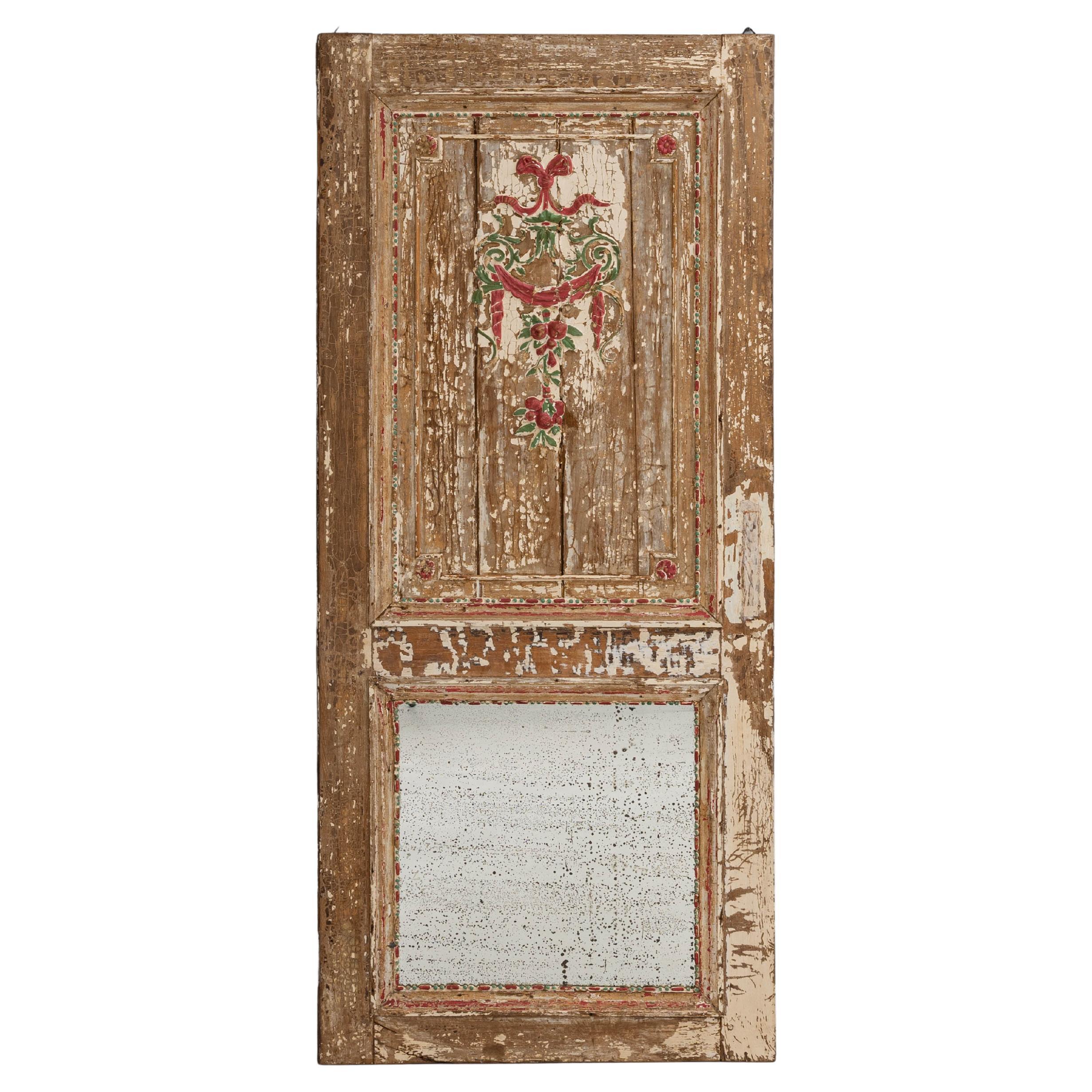 Porte à miroir en bois patiné du 19ème siècle français