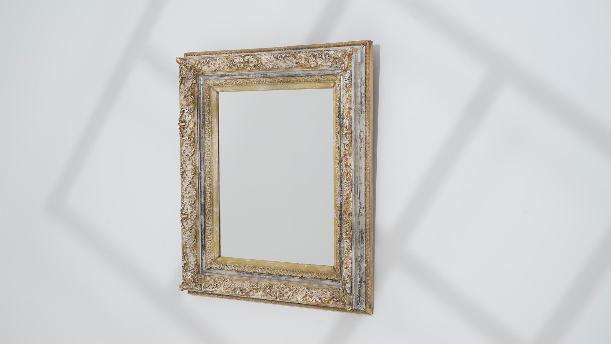 19th Century French Wood Patinated Mirror For Sale 7