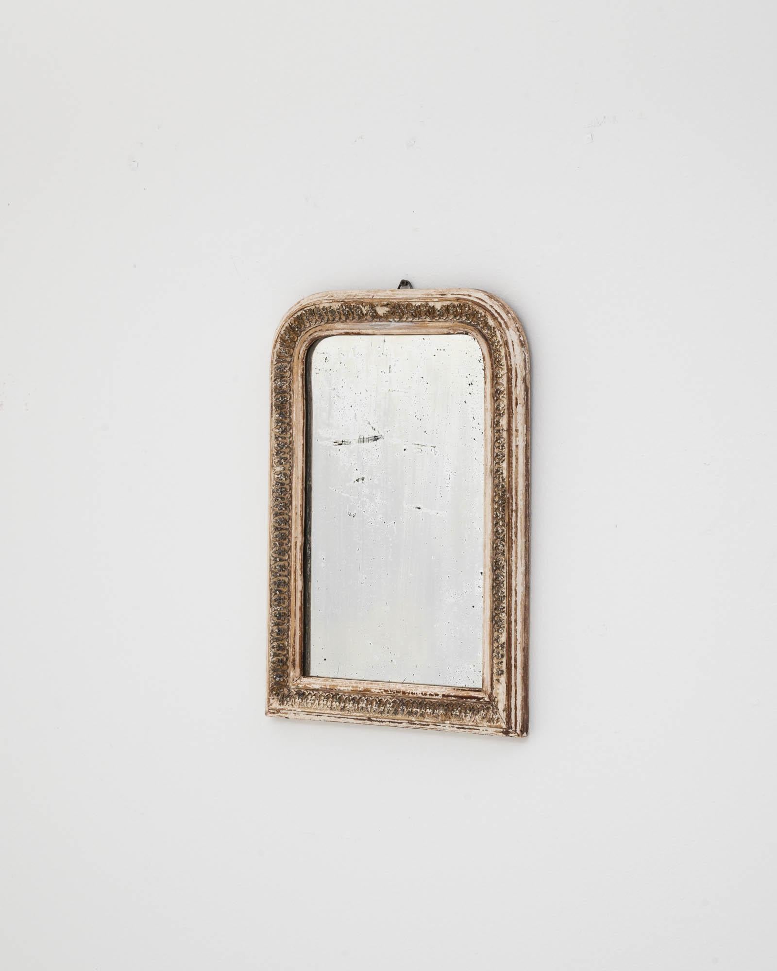 19th Century French Wood Patinated Mirror In Good Condition In High Point, NC