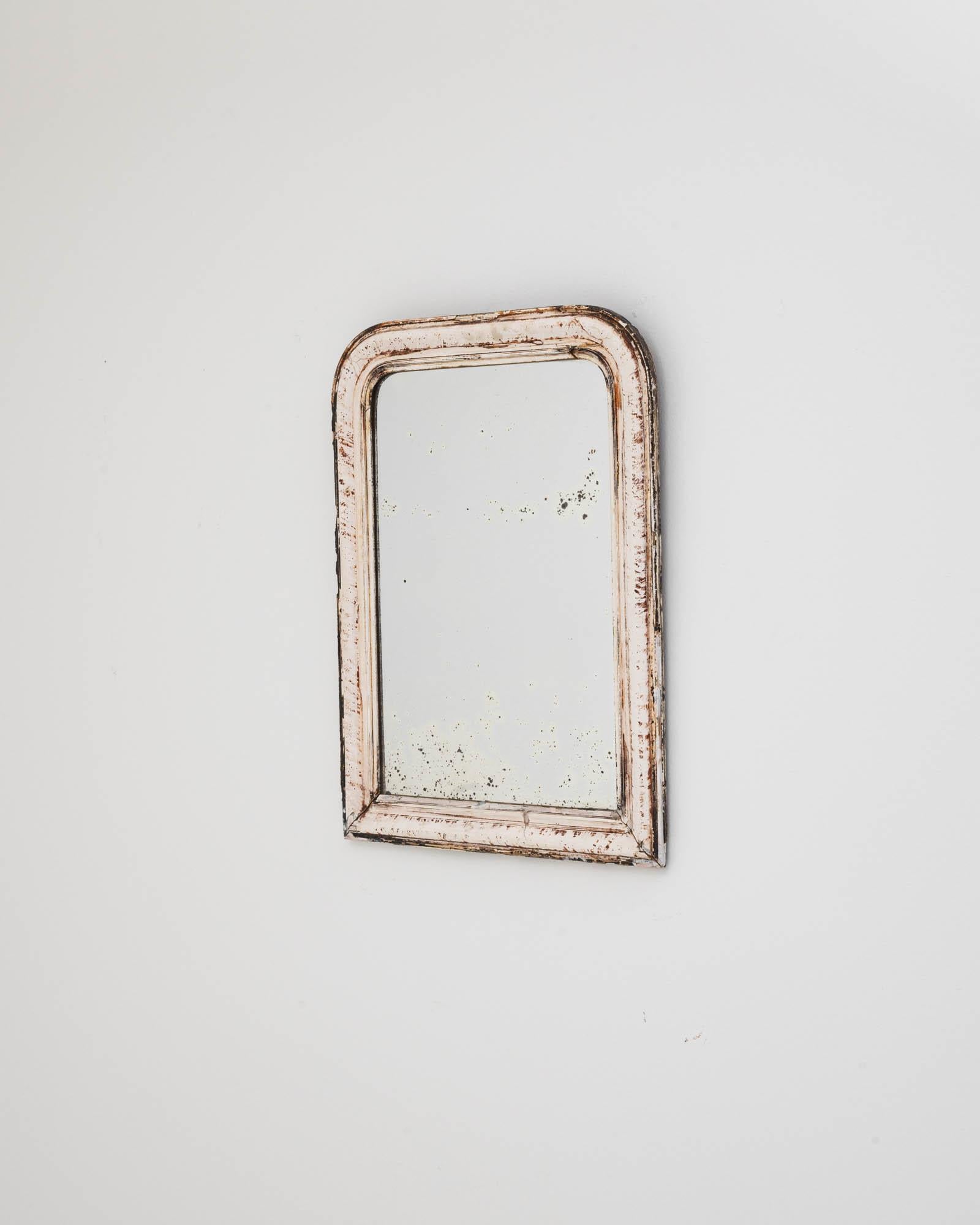 19th Century French Wood Patinated Mirror In Good Condition For Sale In High Point, NC