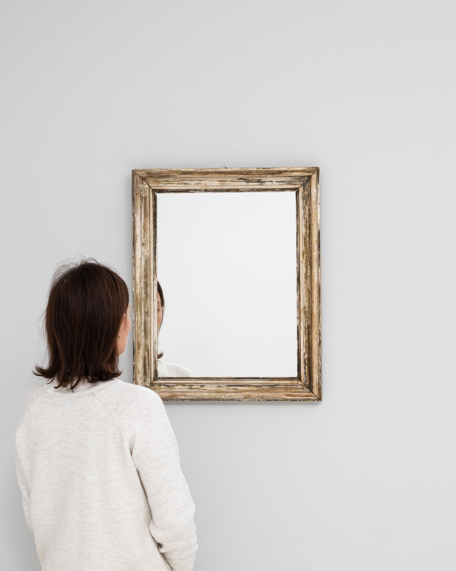 Français 19th Century French Wood Patinated Mirror en vente